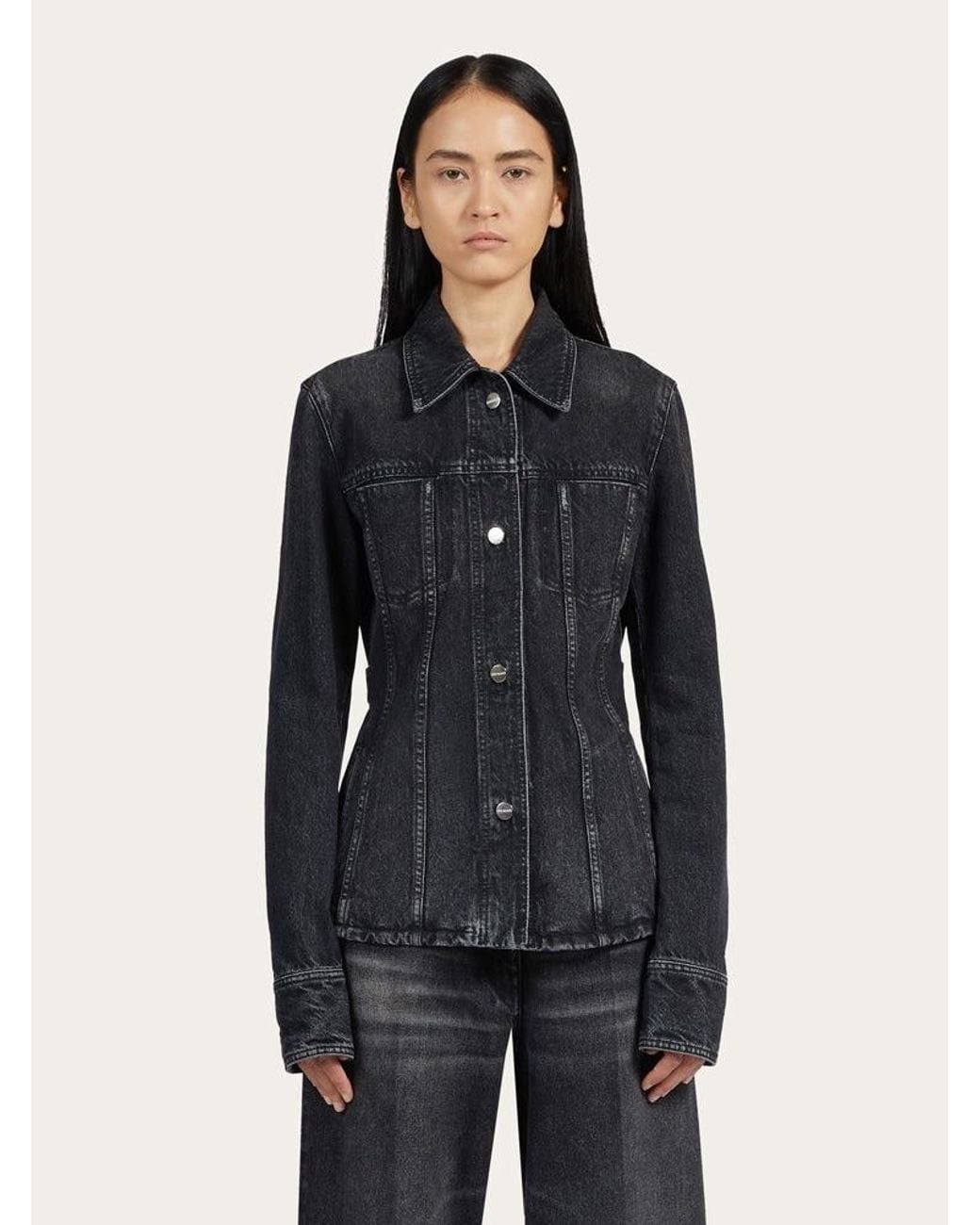 Ferragamo Blue Cotton Denim Jacket Clothing