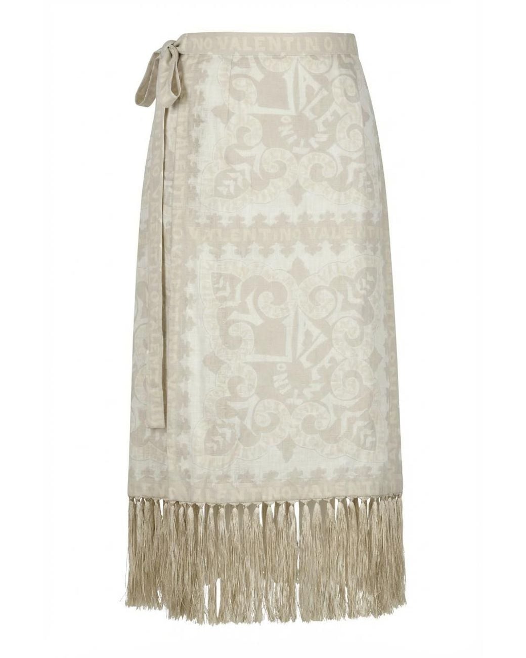 Valentino Multicolor Adult Long Skirt Linen Fabric