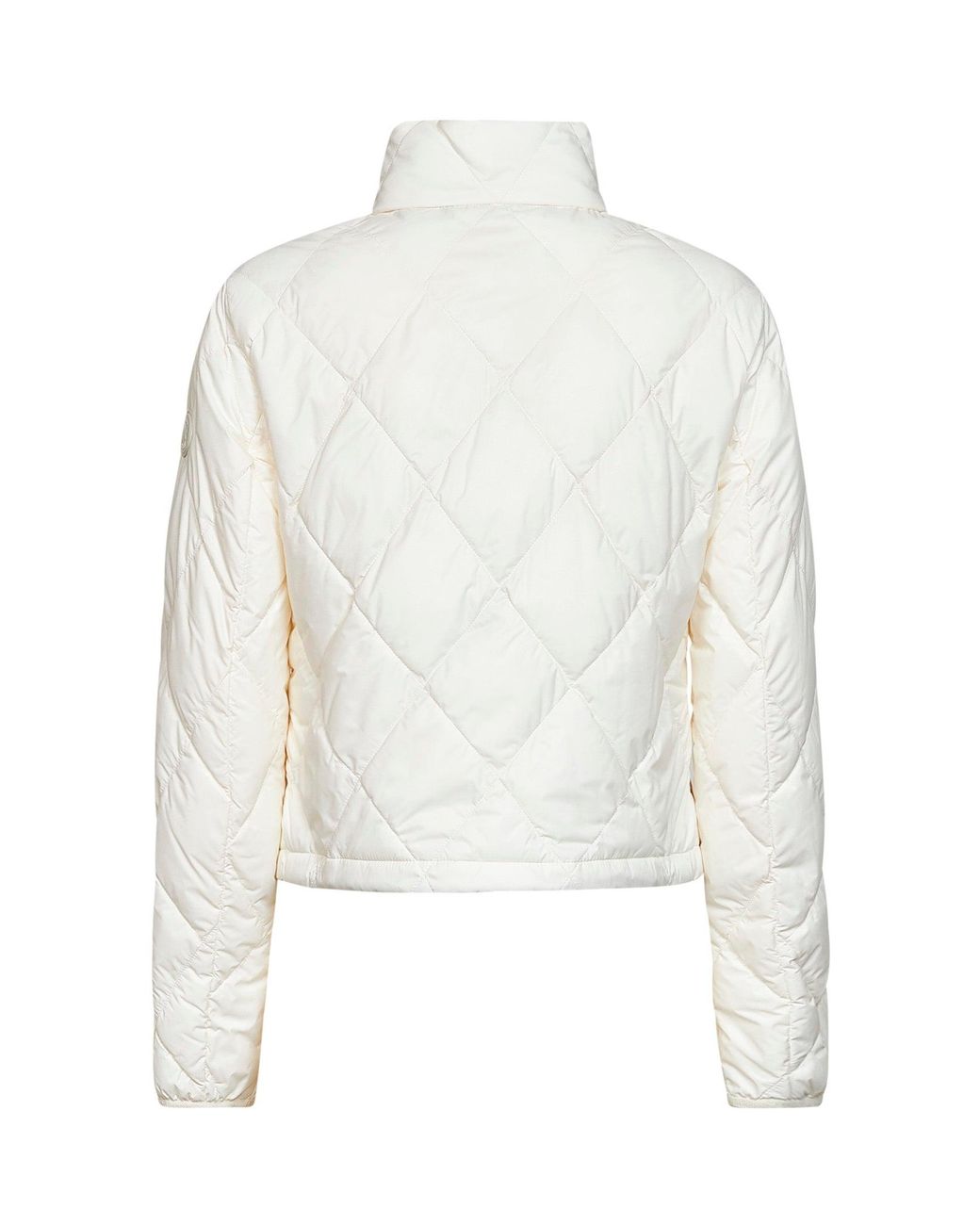 Burberry White Ivory Quilted Nylon Bramford Packable Jacket