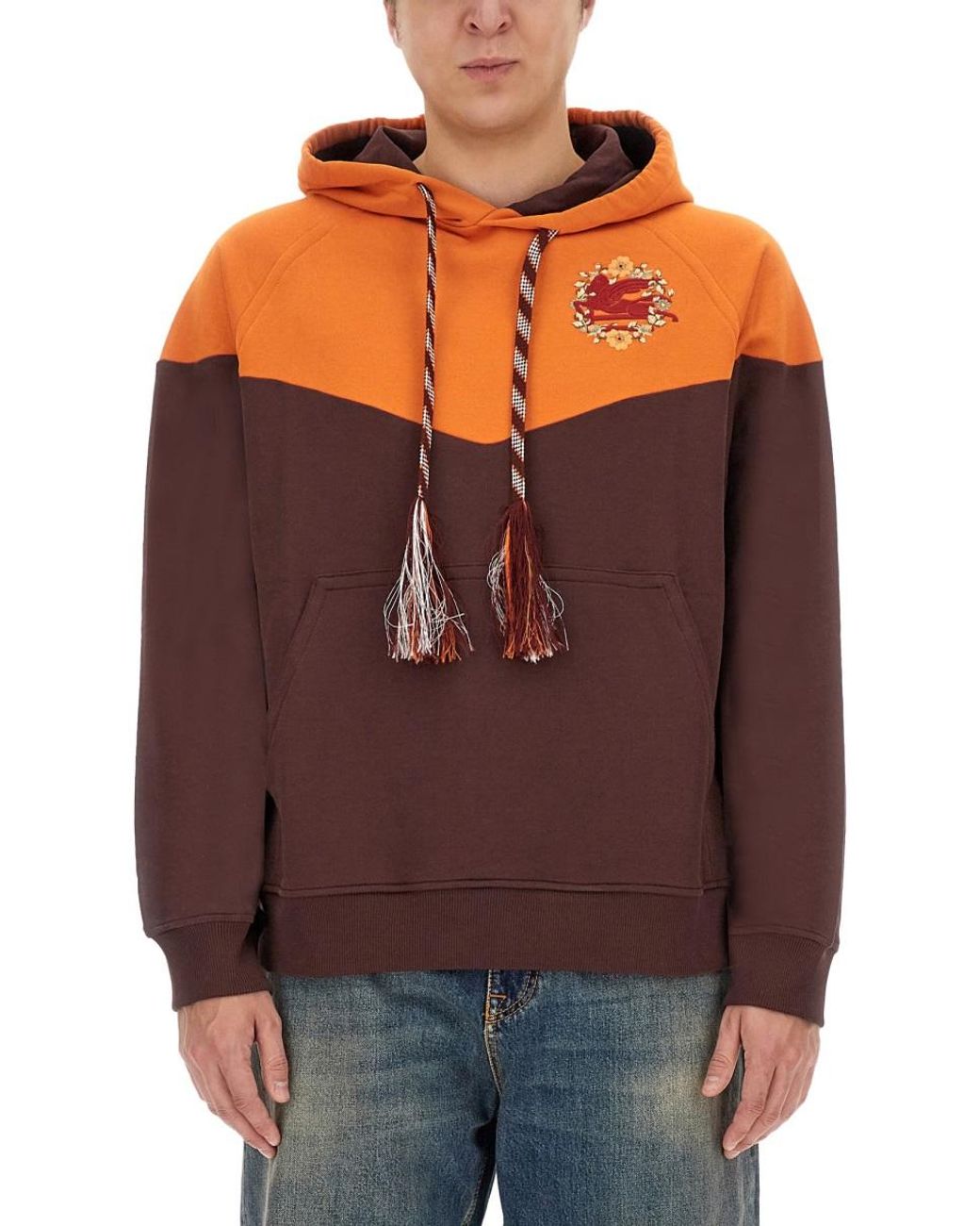Etro Purple Etro Logo-Embroidered Cotton Sweatshirt for men