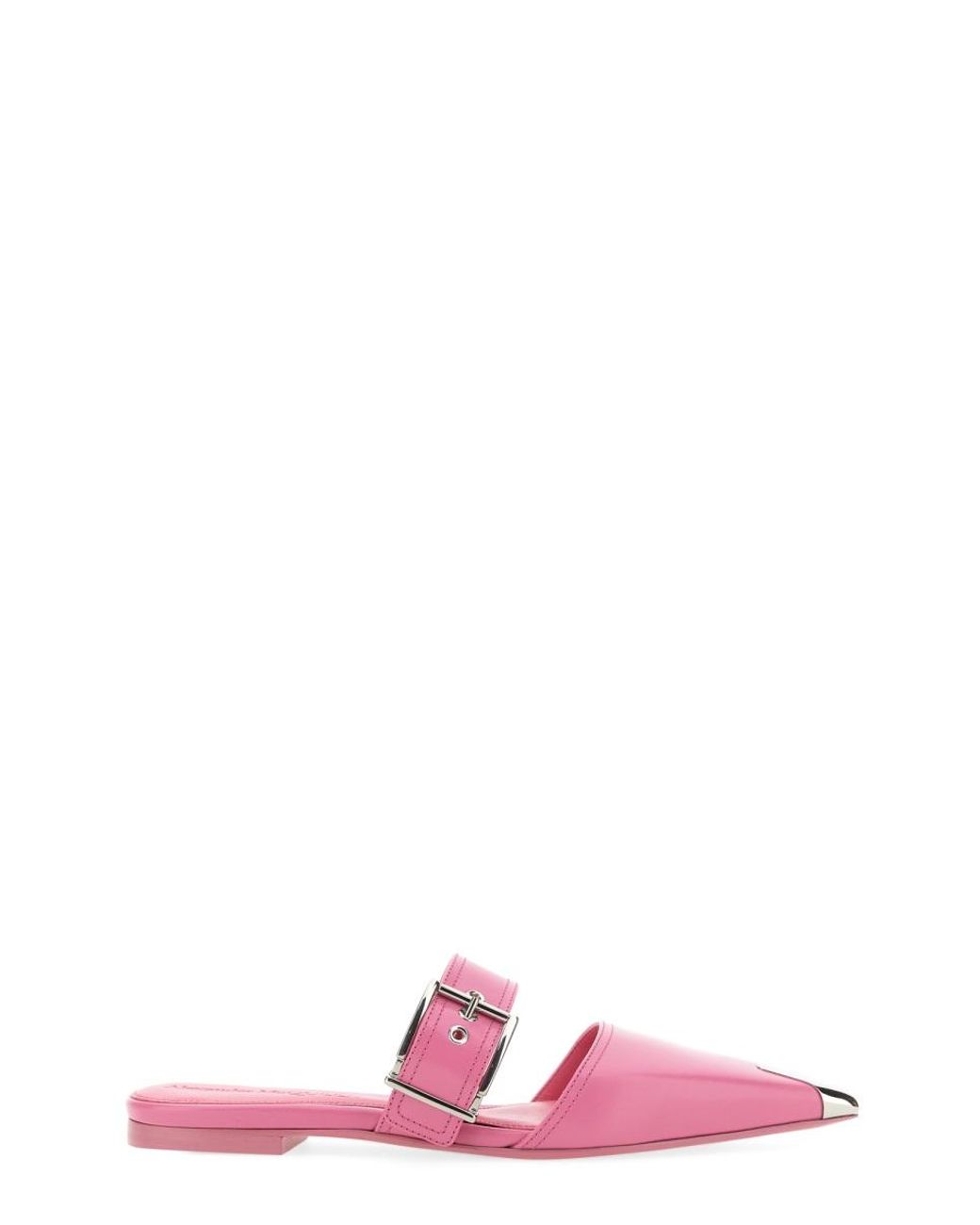 McQueen Pink Mule Punk Leather