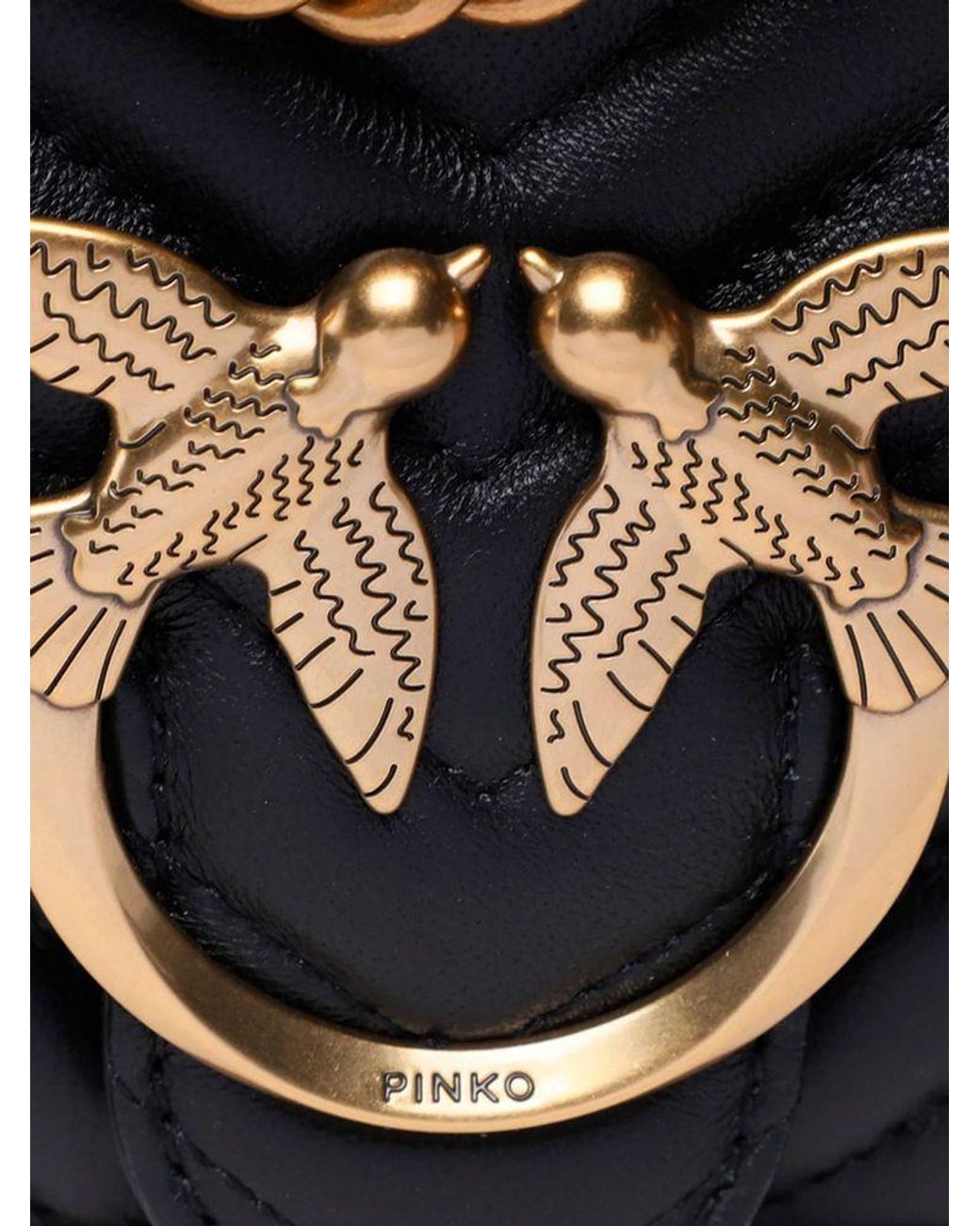 Pinko Black Crossbody Bag Sheep Leather