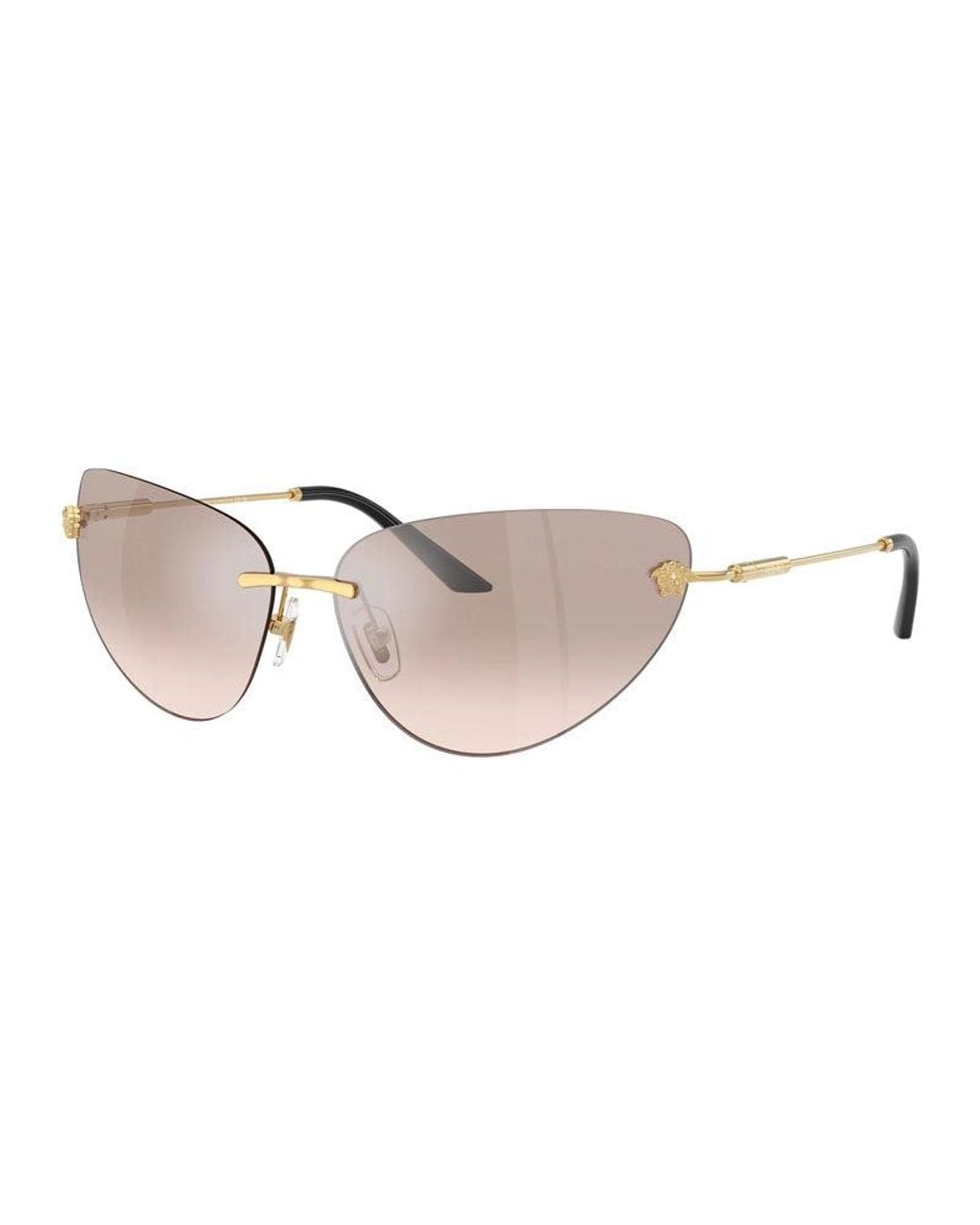 Versace Pink Sunglasses Cat Eye Rimless, Frame And Mirror Lens Ve22811002-8Z
