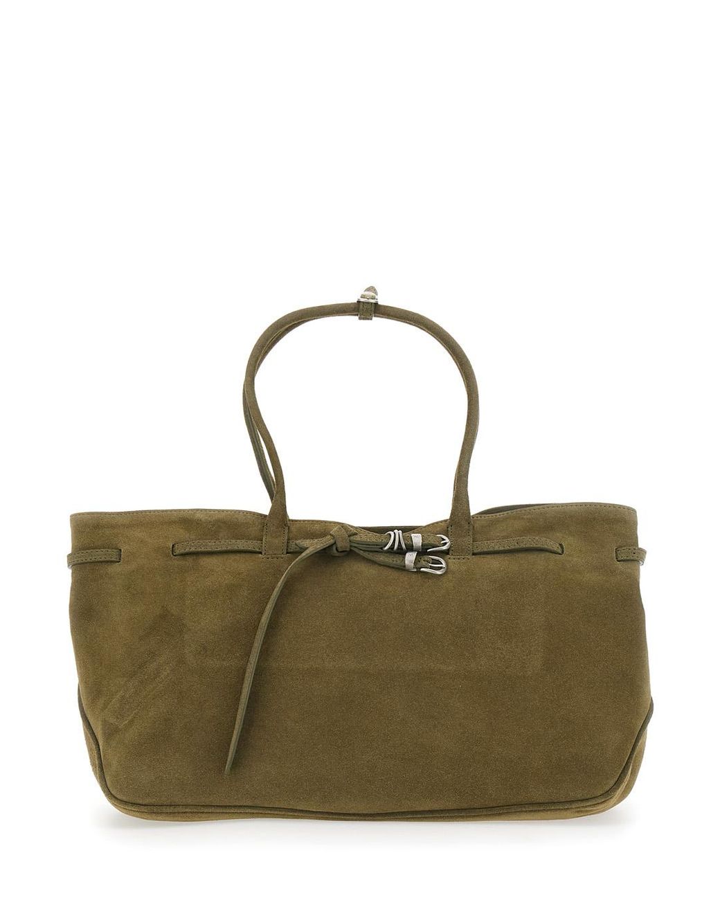 MARGE SHERWOOD Green Shoulder Bag Grandma Used Large Cow Leather