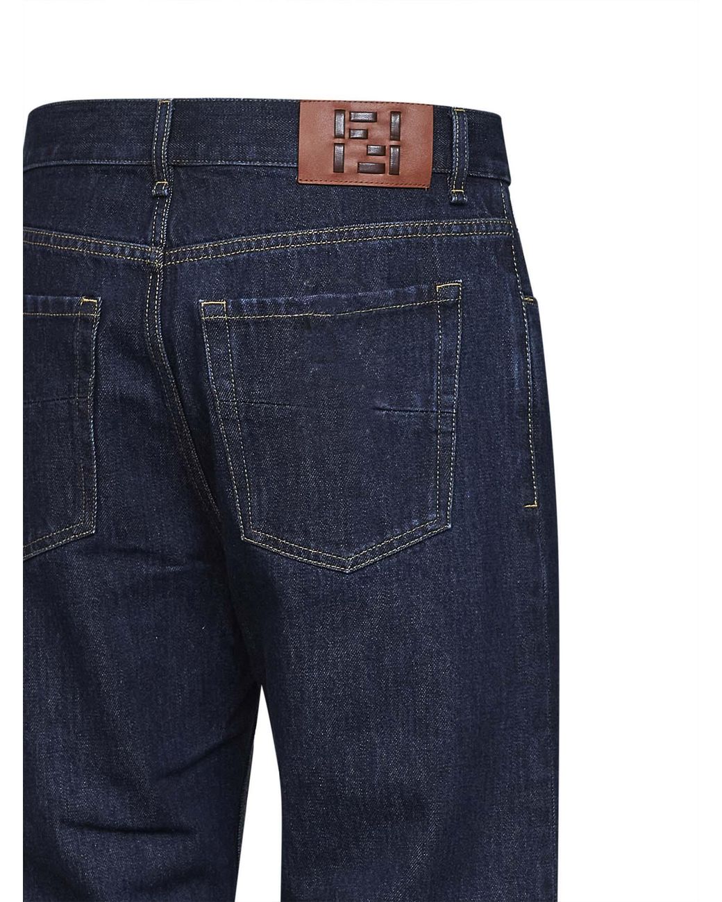 Fendi Blue Jeans Straight-Leg Dark for men