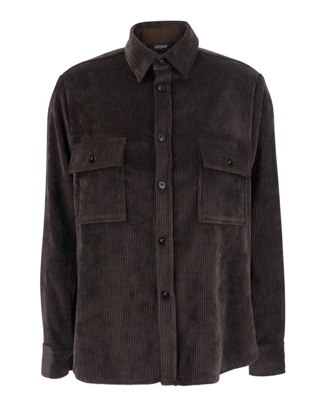 Le Plain Black Corduroy Shirt Blouses