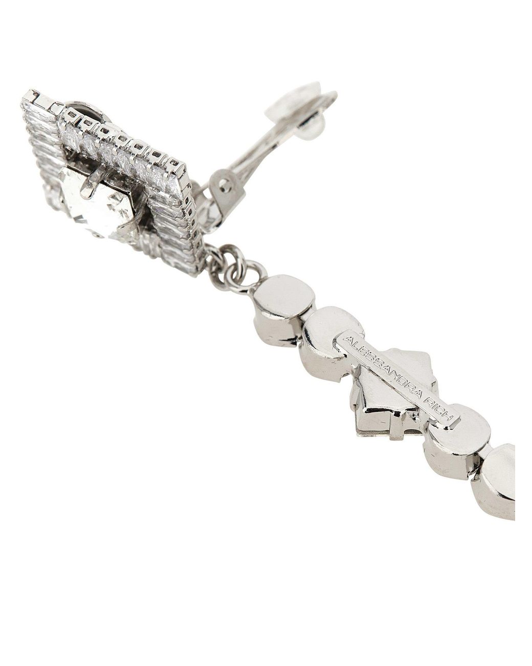 Alessandra Rich White Pendant Earrings Jewelry