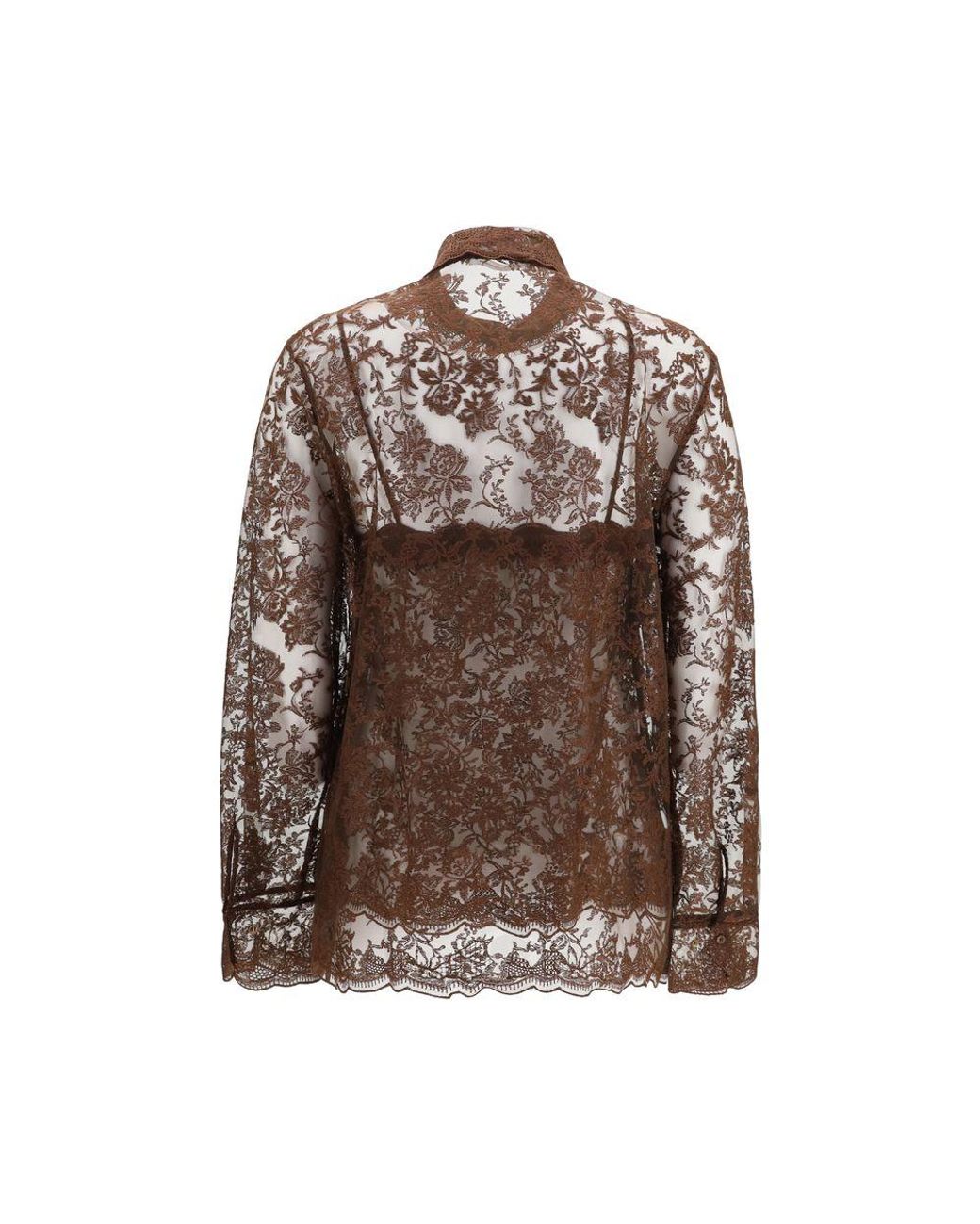 Ermanno Scervino Brown Polyester Pattern Shirt