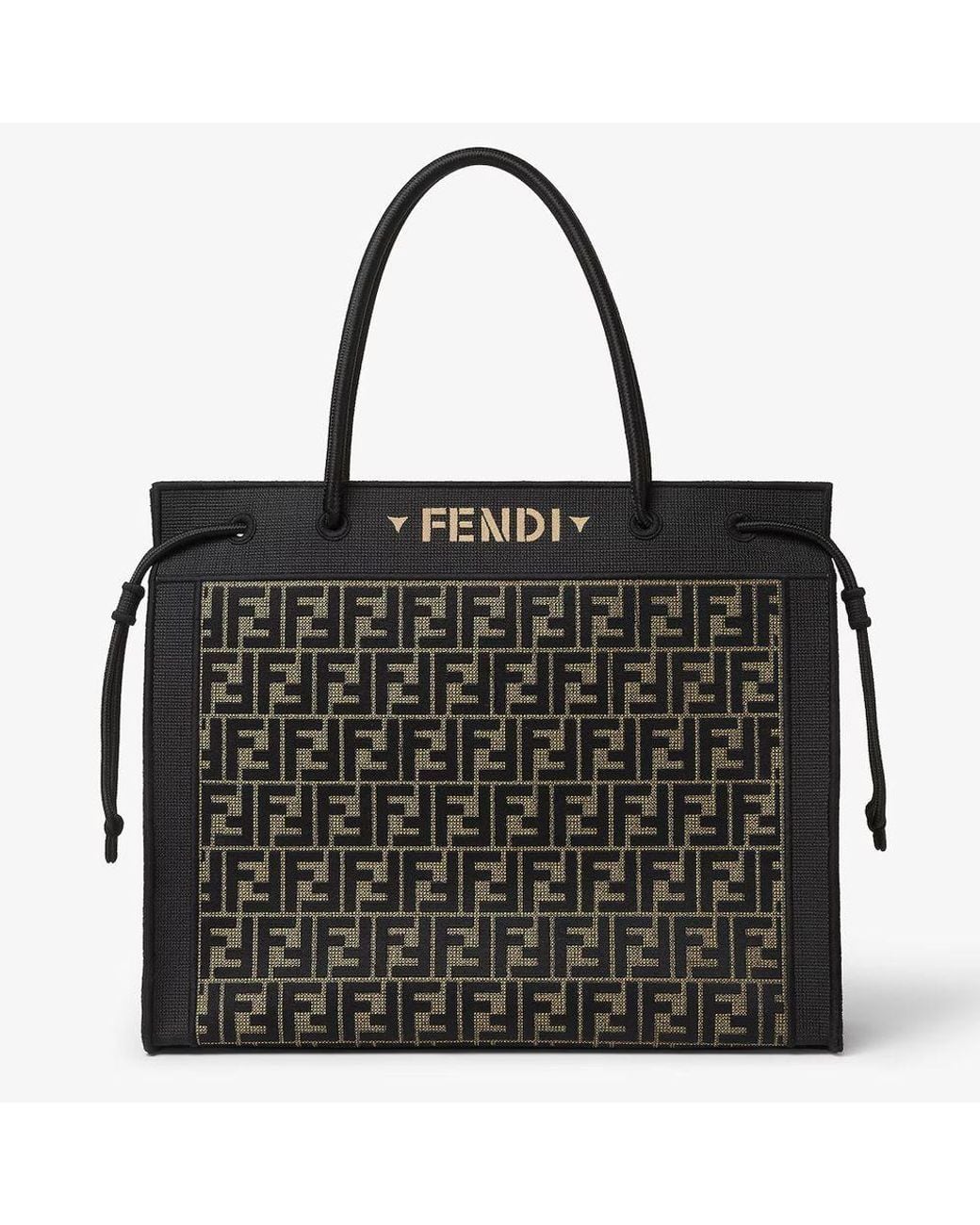 Fendi Black Fendi Ff Monogram Jacquard Shoulder Bag