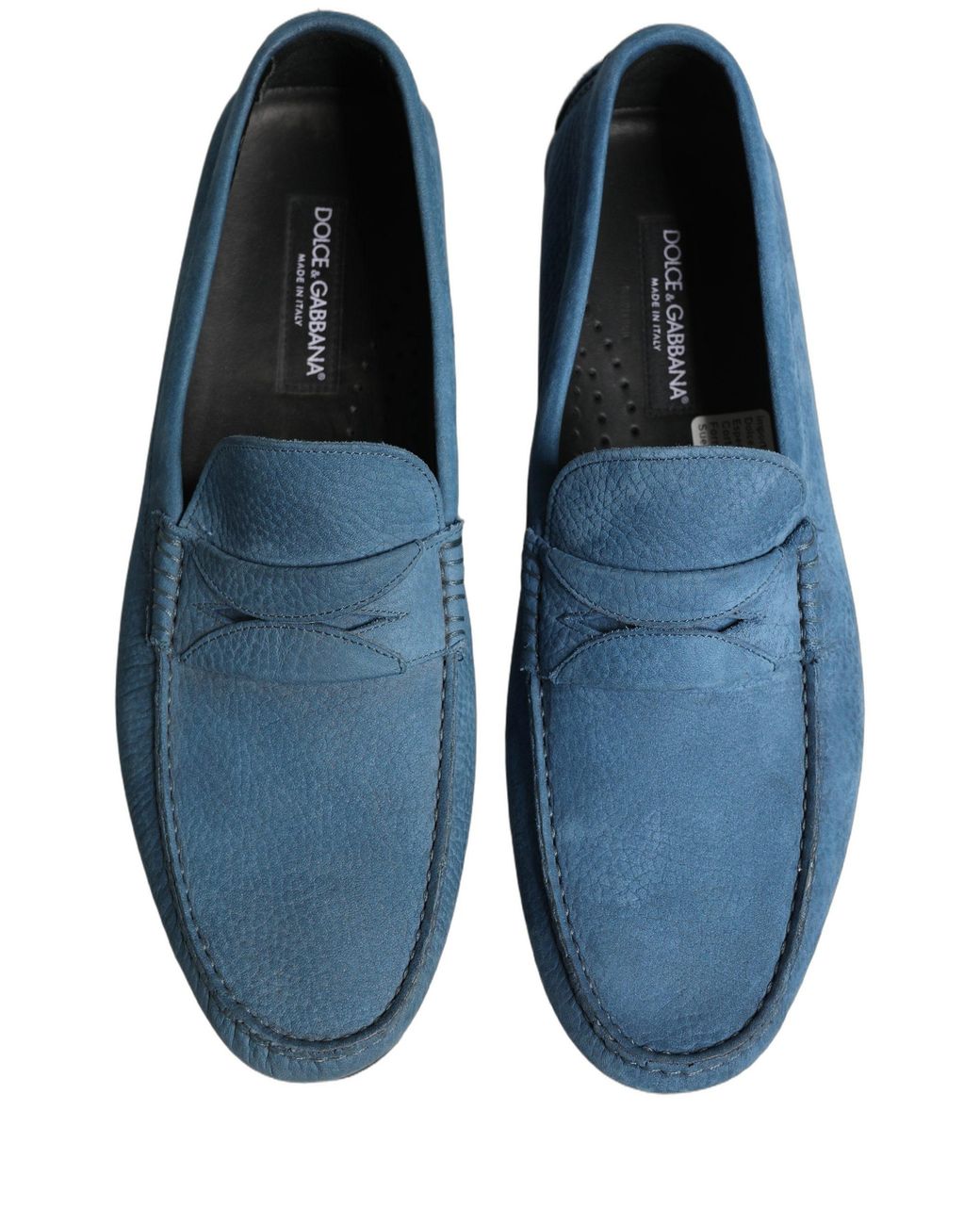 Dolce & Gabbana Black Calfskin Leather Driver Loafers Shoes Calf for men