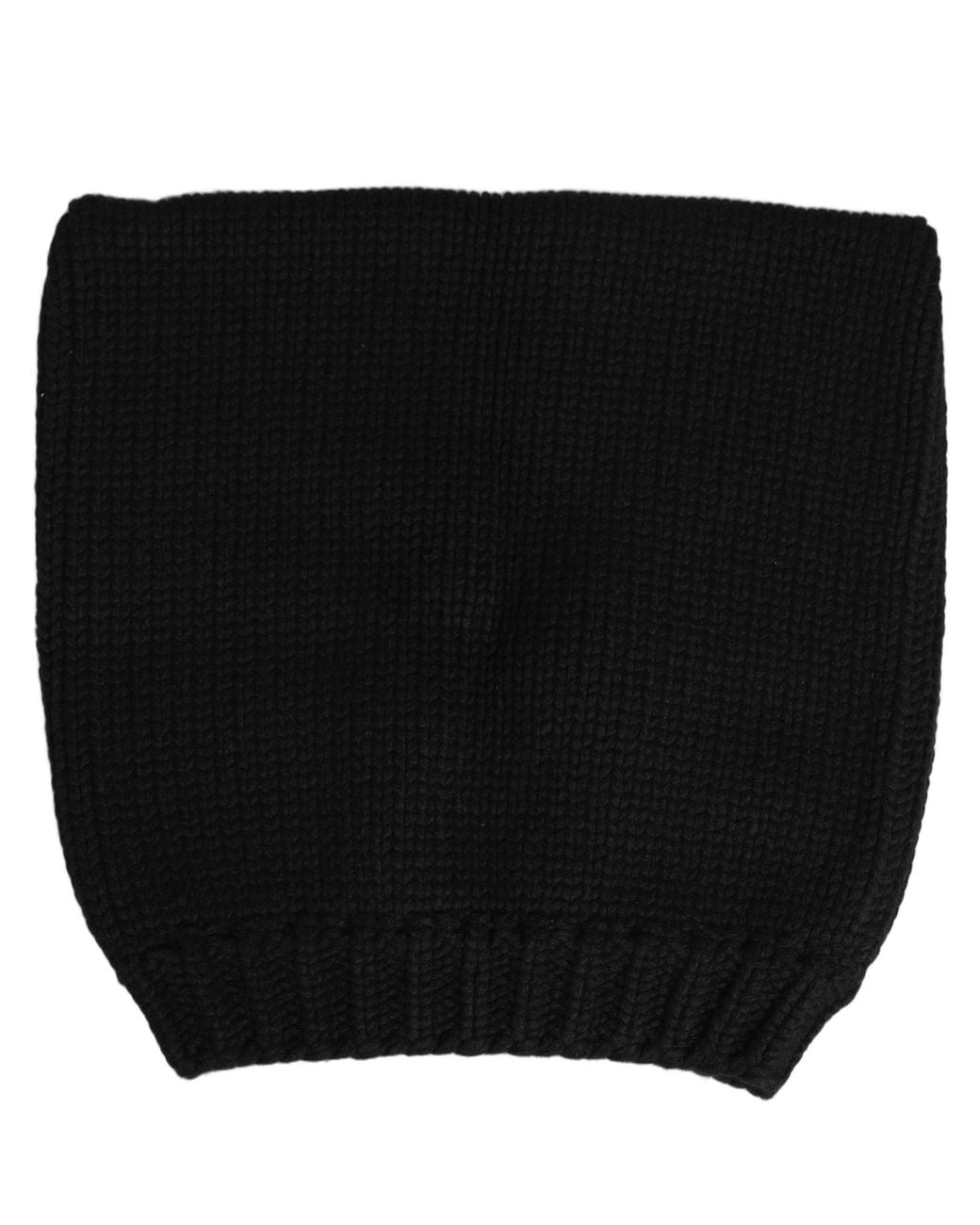 Dolce & Gabbana Black Cashmere Knitted Ribbed Cuff Beanie Hat for men