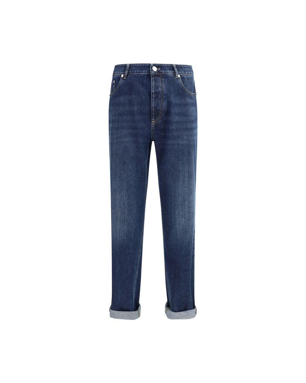 Brunello Cucinelli Blue Straight Jeans for men