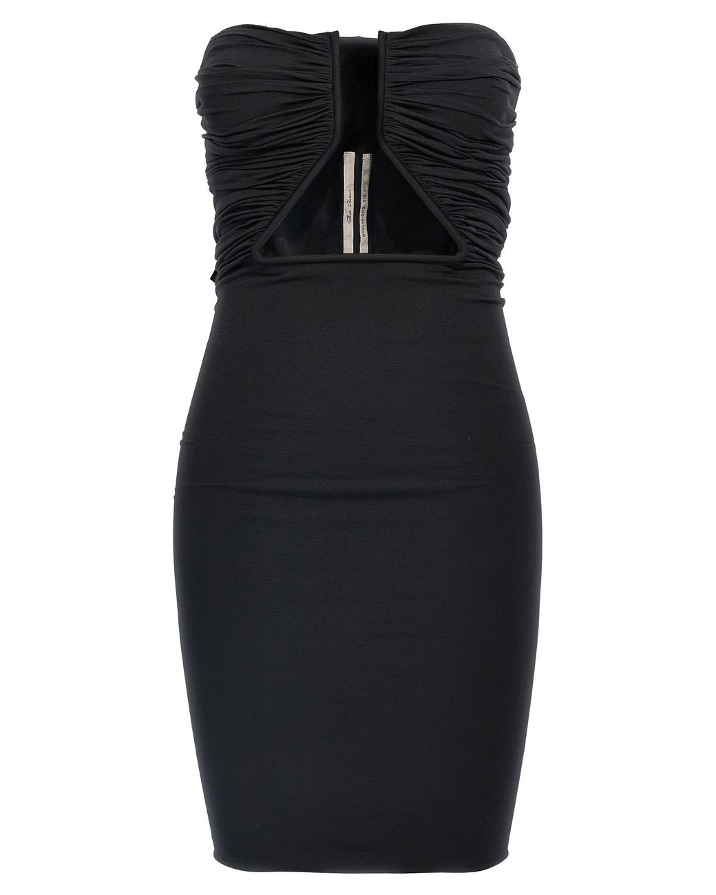 Rick Owens Black Off-The-Shoulder 'Prong' Mini Dress