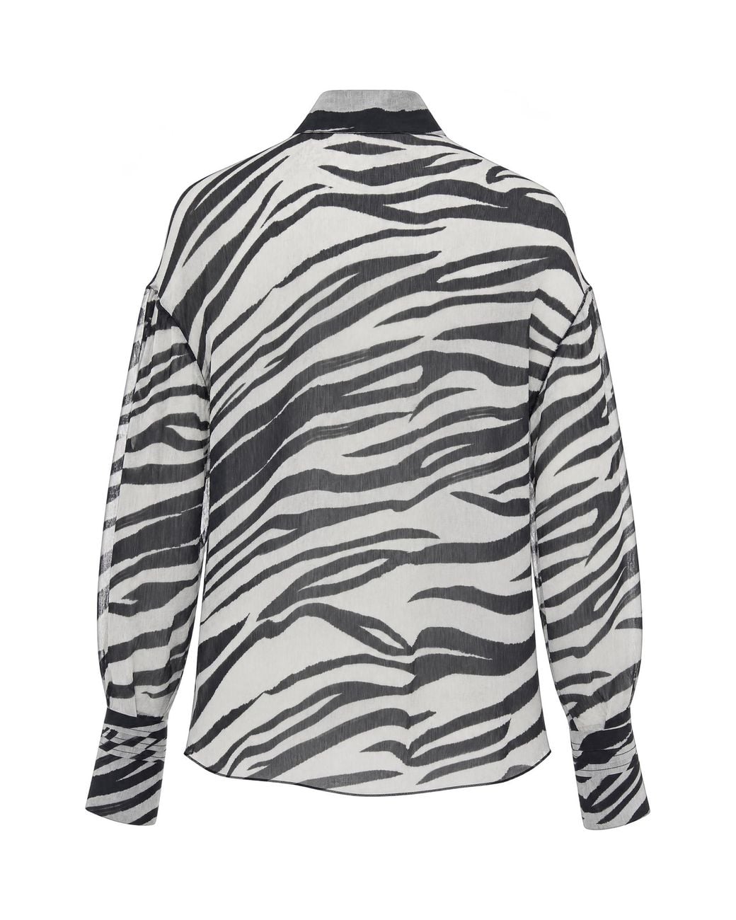 Patrizia Pepe Gray Shirt, Sheer Zebra Print