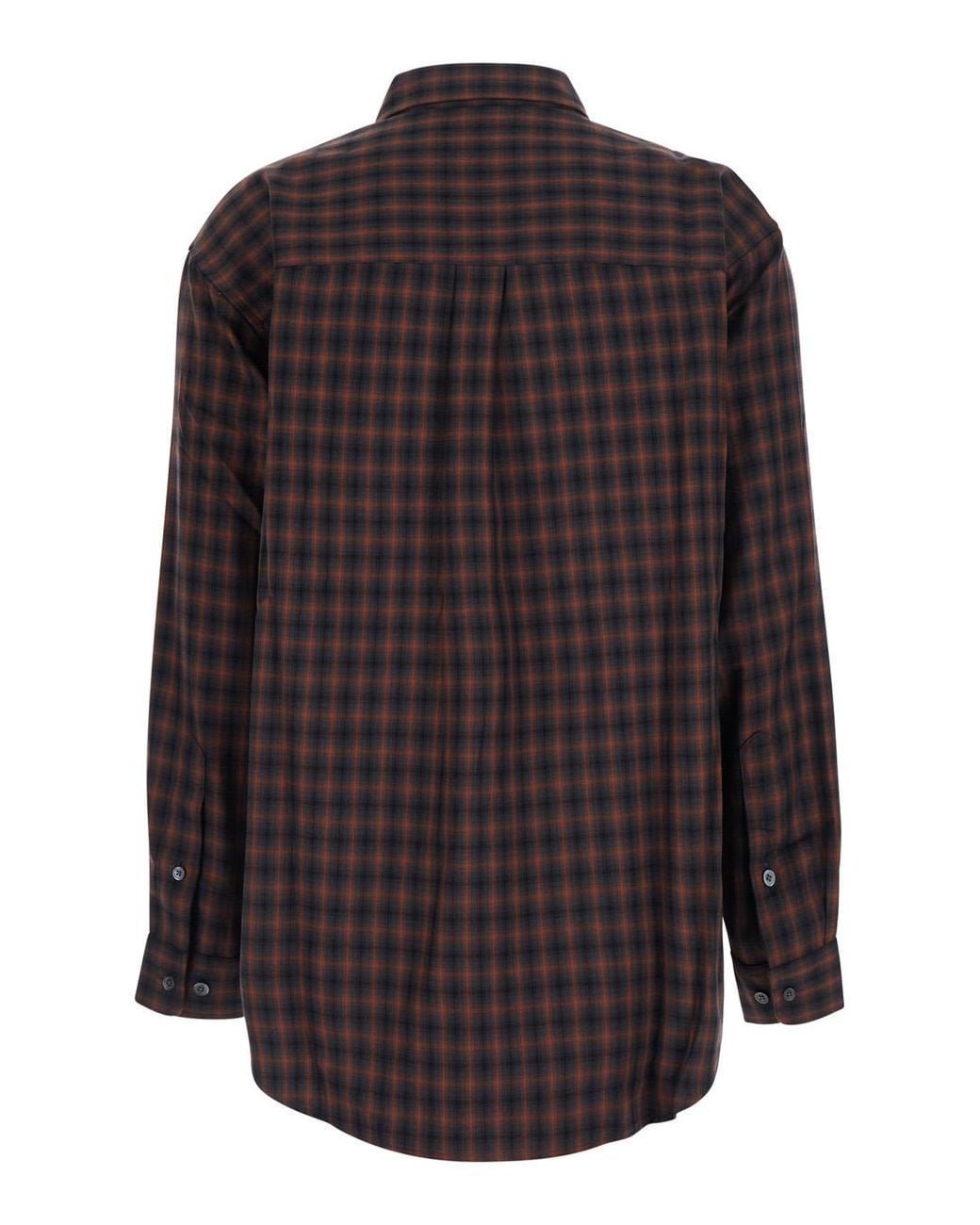 DUNST Black Check Flannel Shirt Polyester