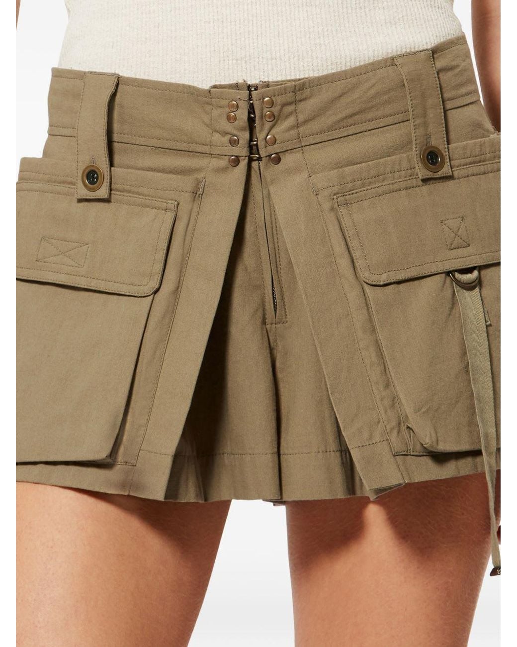 Isabel Marant Natural Barta Cargo Shorts