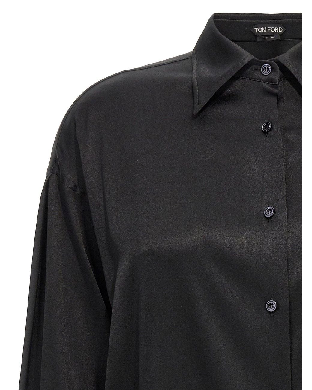 Tom Ford Black Silk Satin Blouse