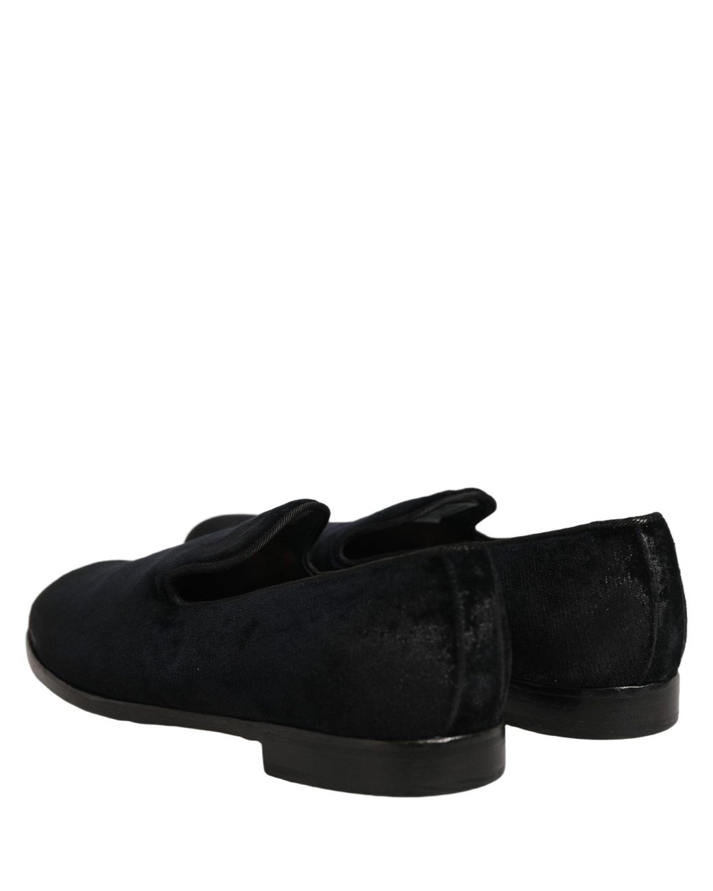 Dolce & Gabbana Black Suede Slip On Slippers Loafers Shoes Leather for men