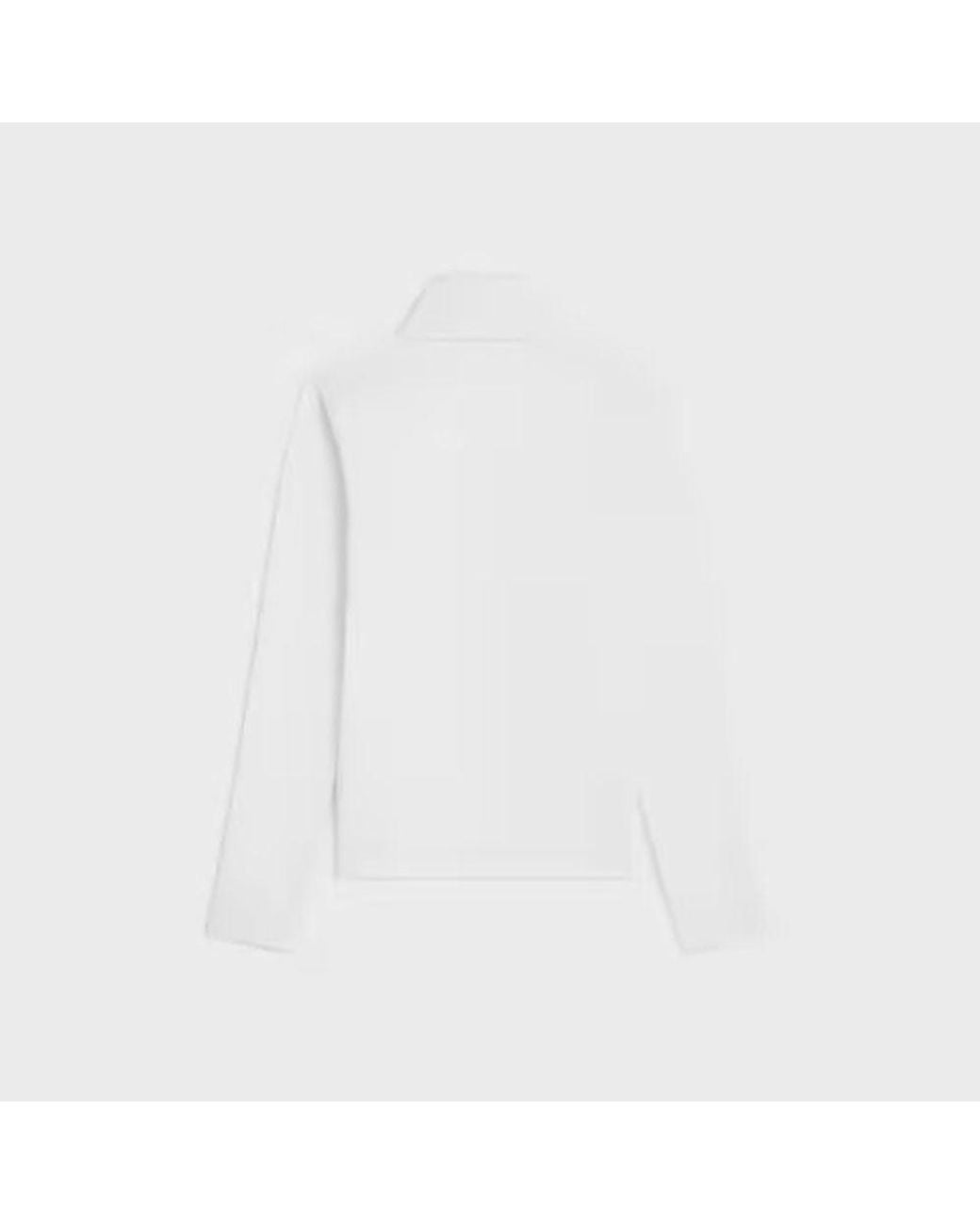 Céline White Celine Cotton-Jersey Turtleneck Sweatshirt