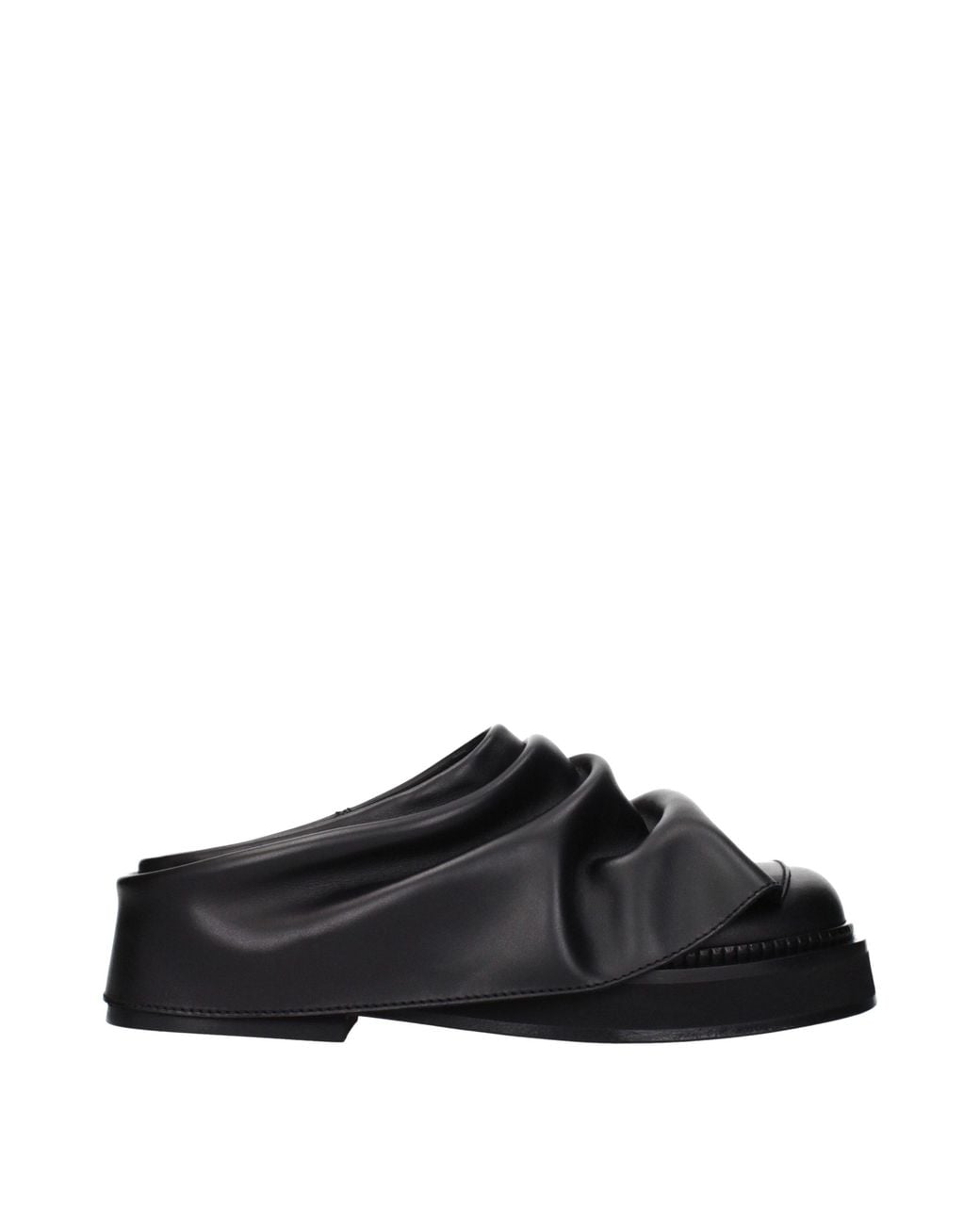 The Attico Black Slippers And Clogs Robin Leather