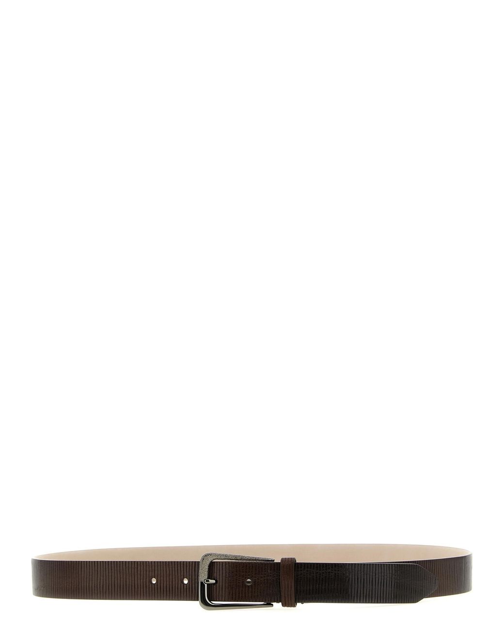Brunello Cucinelli White Leather Regular Belt