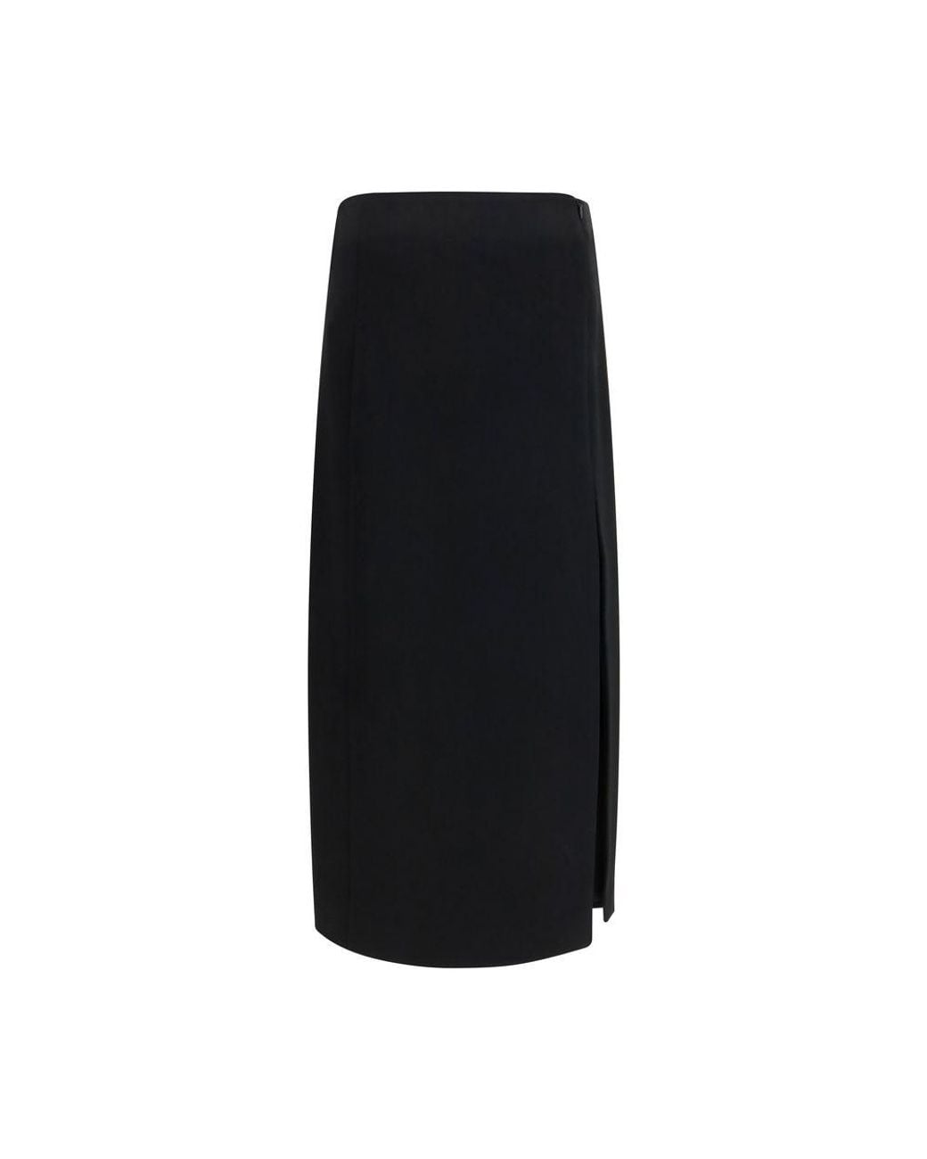 Khaite Black Acetate Long Skirt