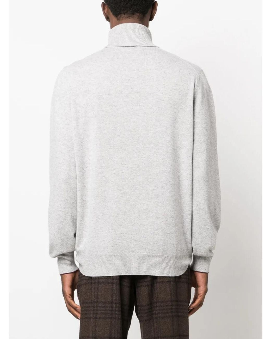 Brunello Cucinelli Black Light Wool Turtleneck Sweater Clothing for men