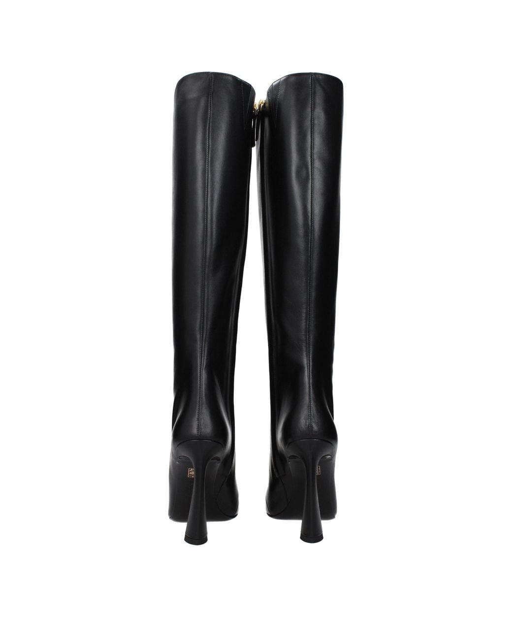 Versace Black Versace Leather High Heel Boot