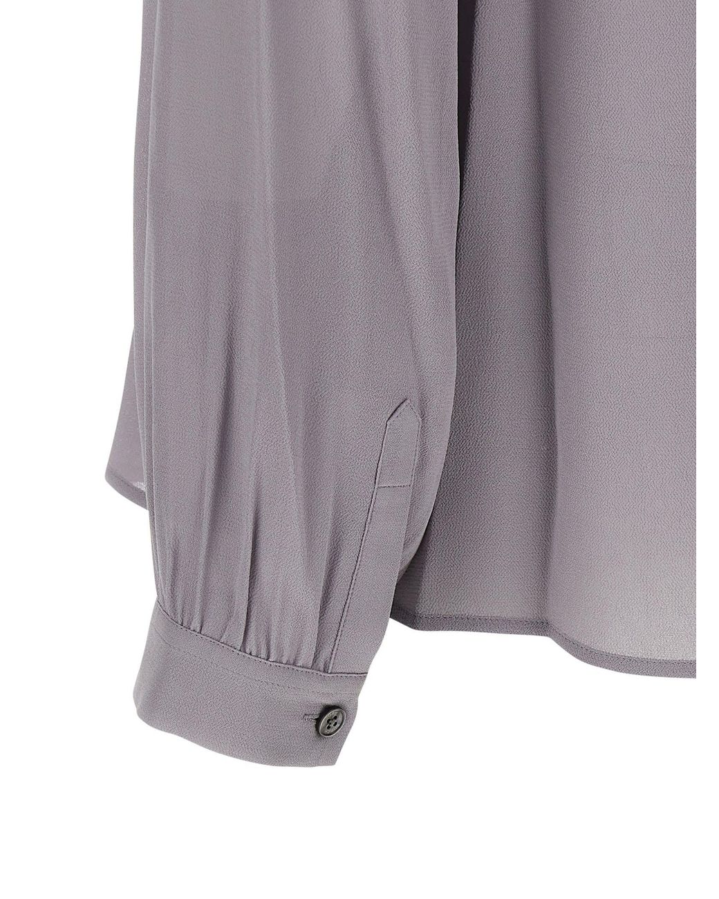 Tory Burch Gray 'Georgette Bow' Blouse