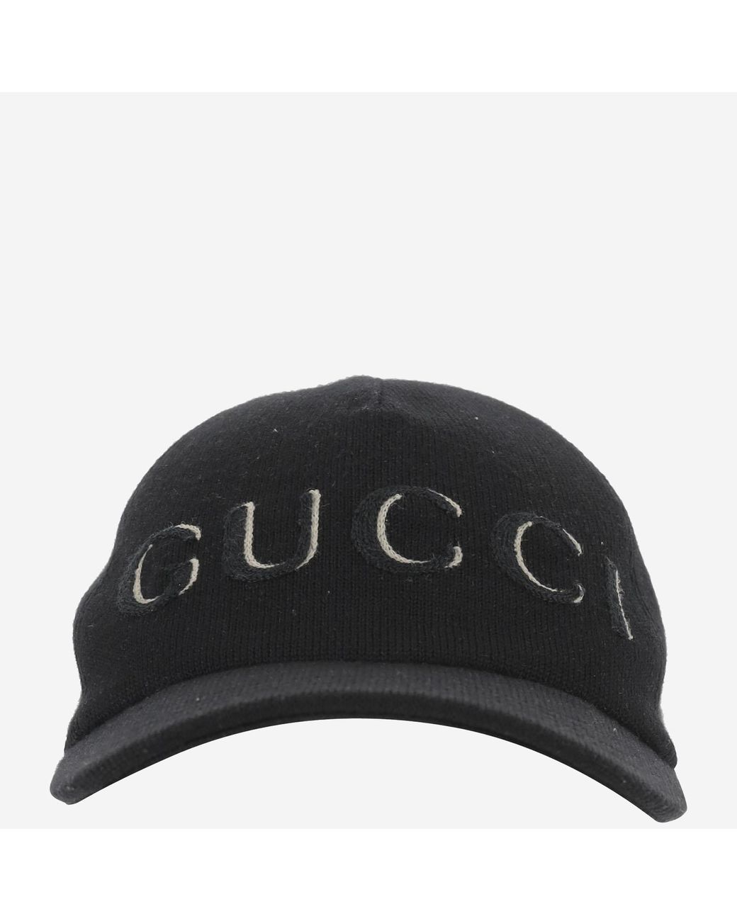 Gucci Black Wool Baseball Hat With Logo for men