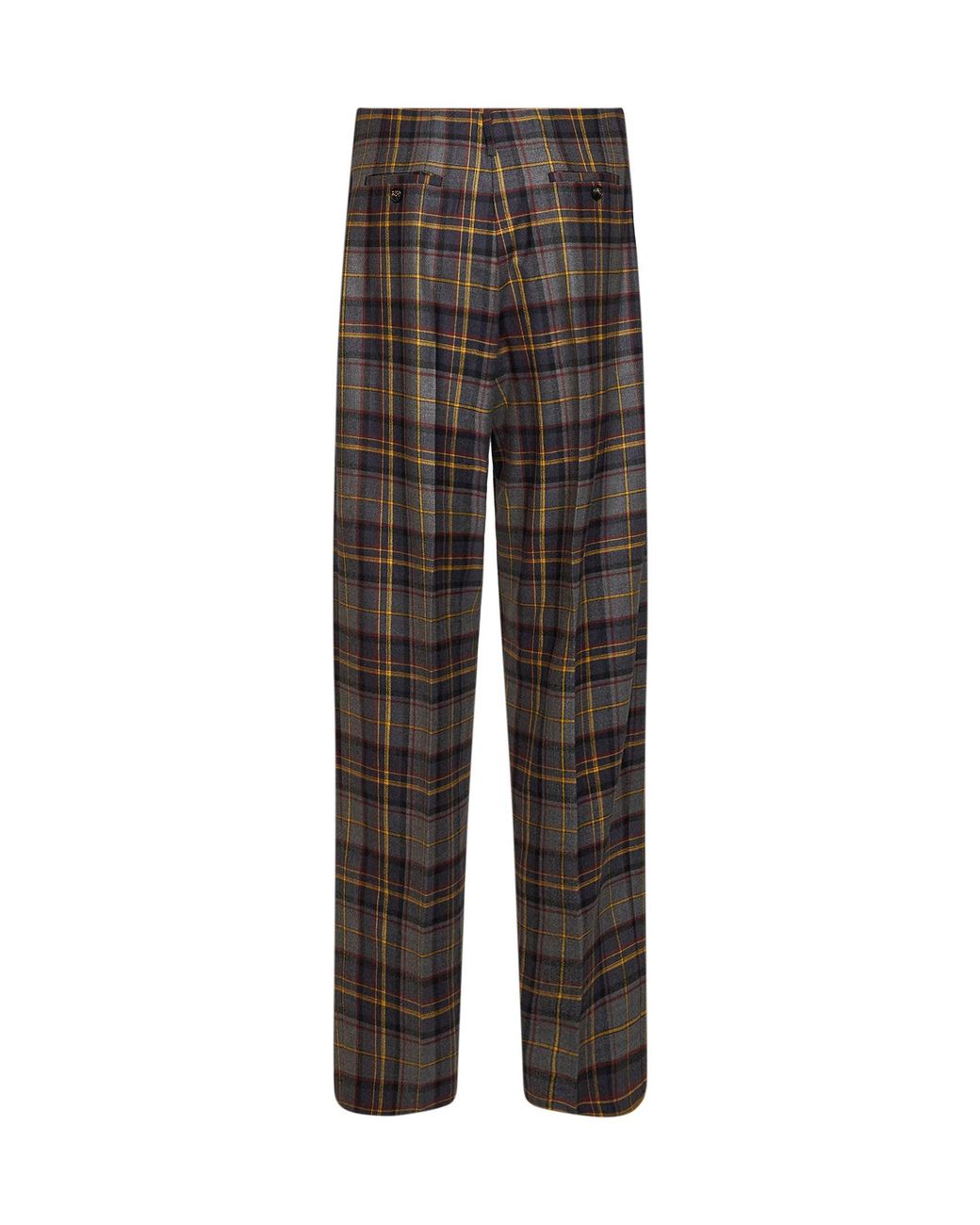 Etro Brown Check-Pattern Stretch Wool Trousers
