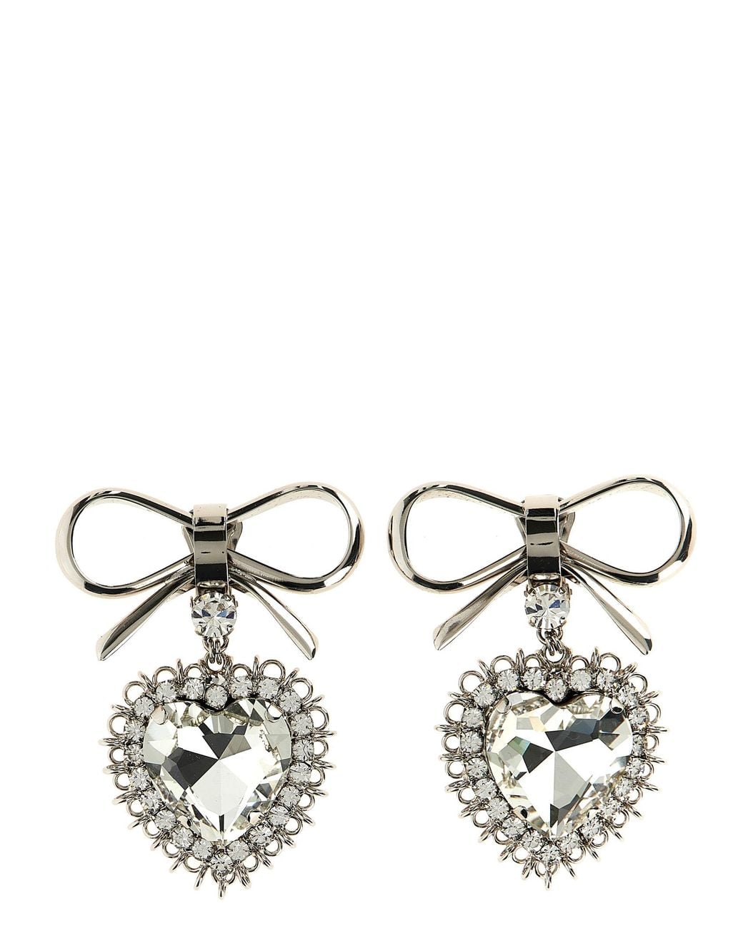 Alessandra Rich Metallic Metal Bow Earrings