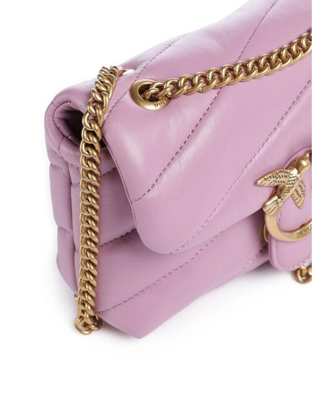 Pinko Purple Shoulder Bag Sheepskin Leather Shoulder-Bags