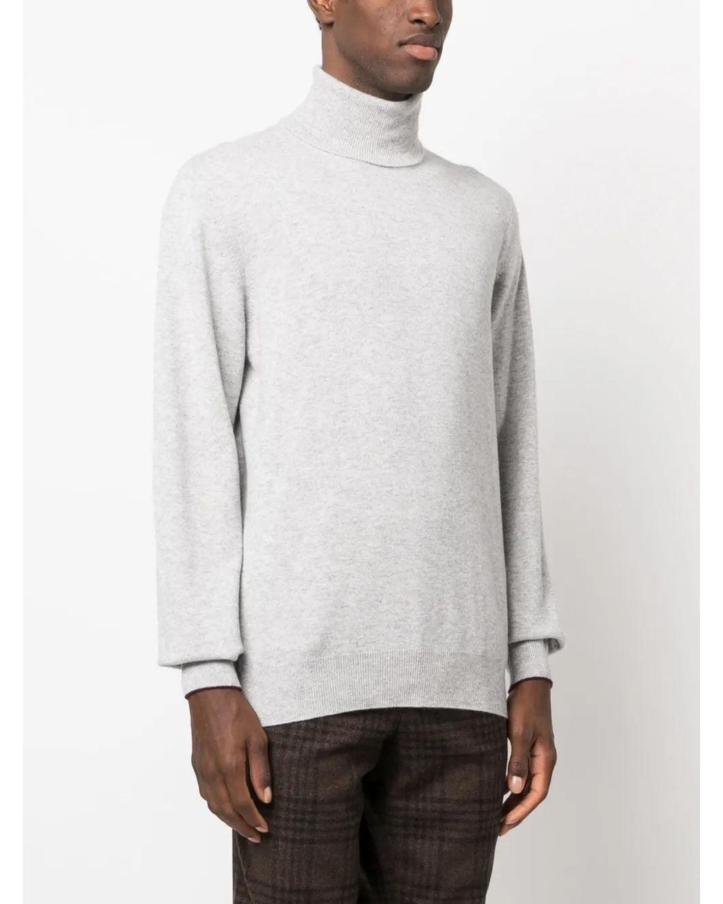Brunello Cucinelli Black Light Wool Turtleneck Sweater Clothing for men