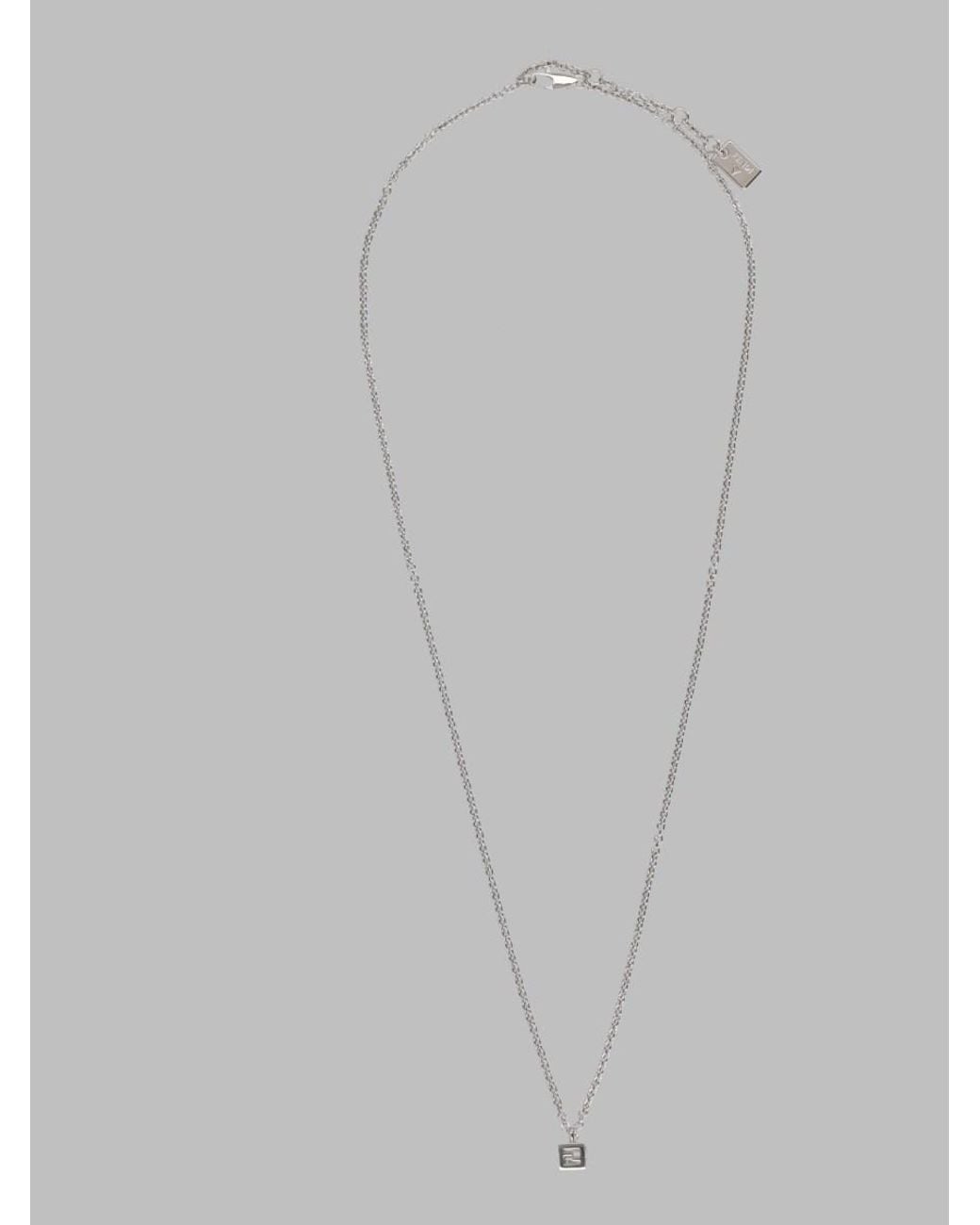 Fendi White Necklace Faces Bronze Necklaces for men