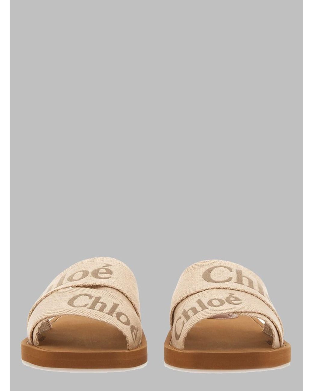 Chloé White Chloé Woody Slide Sandal