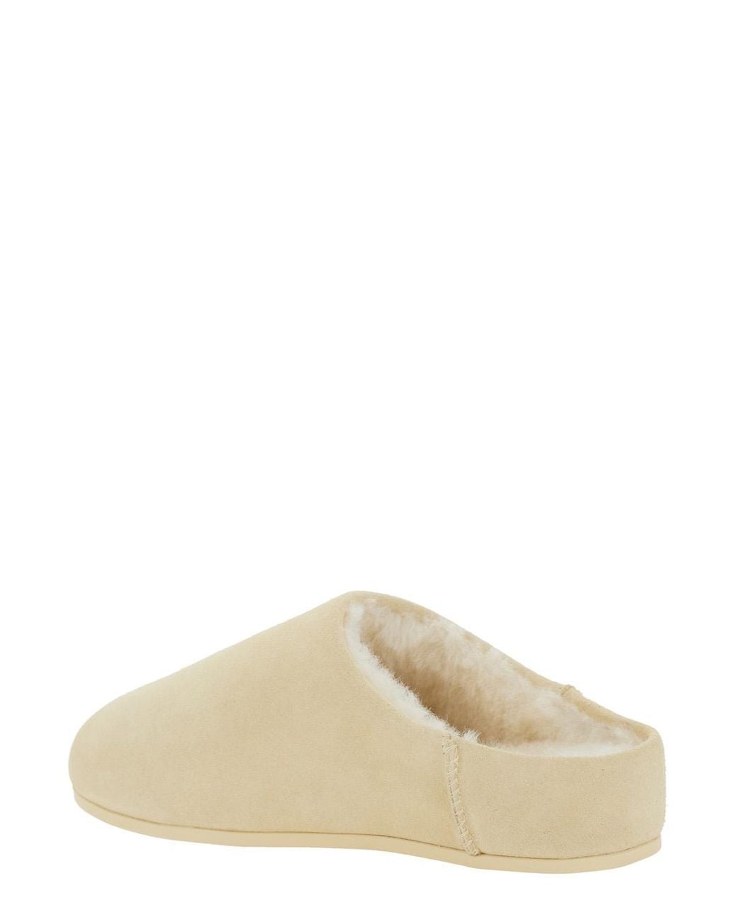 Ugg Natural Mules With Logo Lettering And Shearling Lining Leather