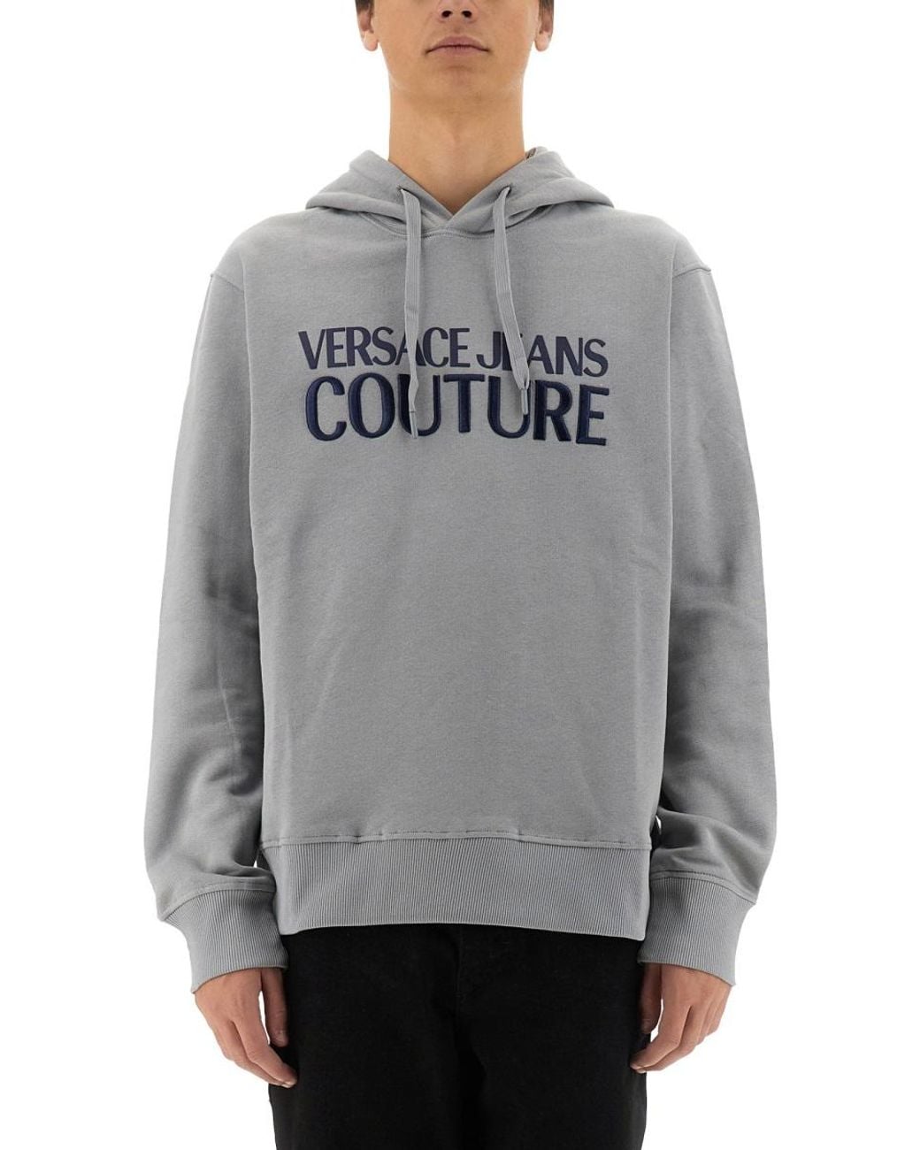 Versace Jeans Couture Gray Logo Sweatshirt Cotton Sweatshirts for men
