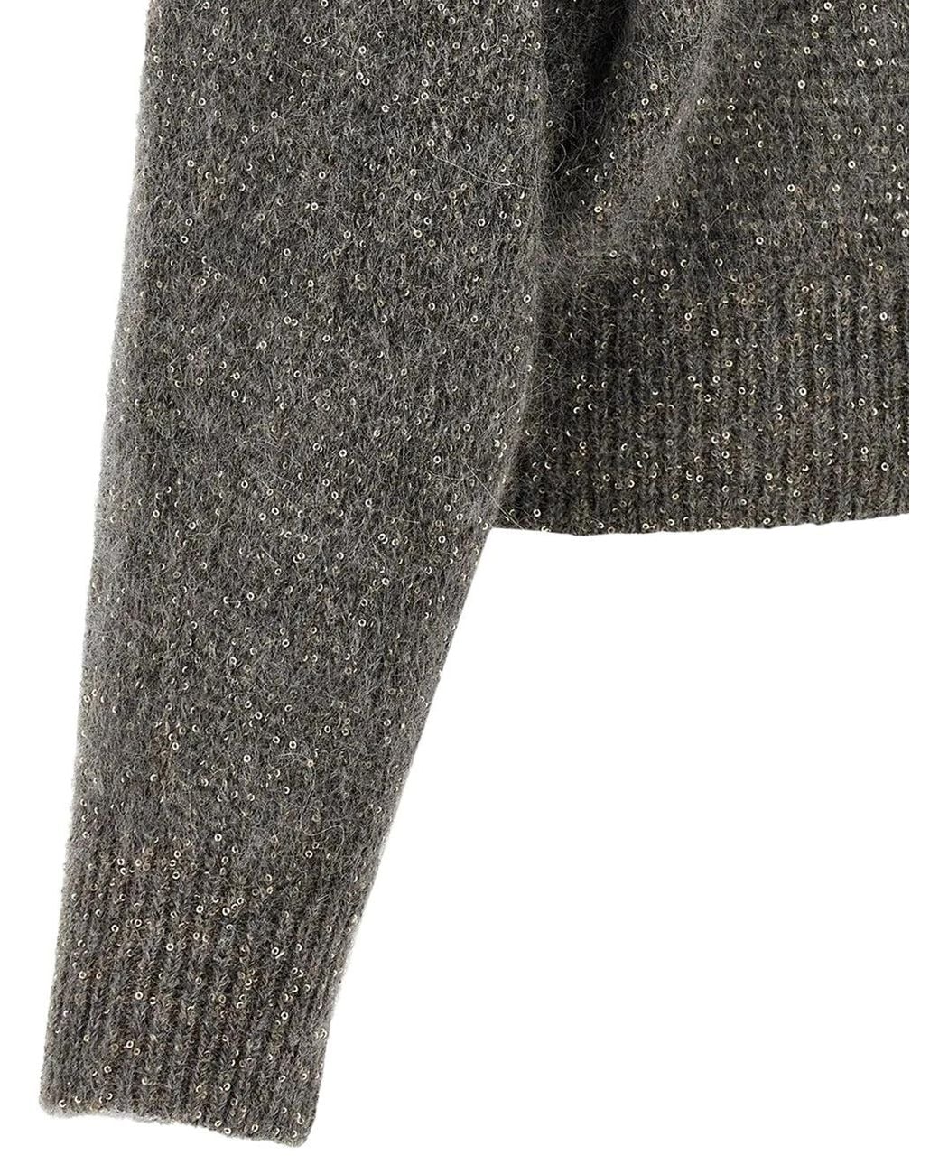 Brunello Cucinelli Gray Sequin Jumper