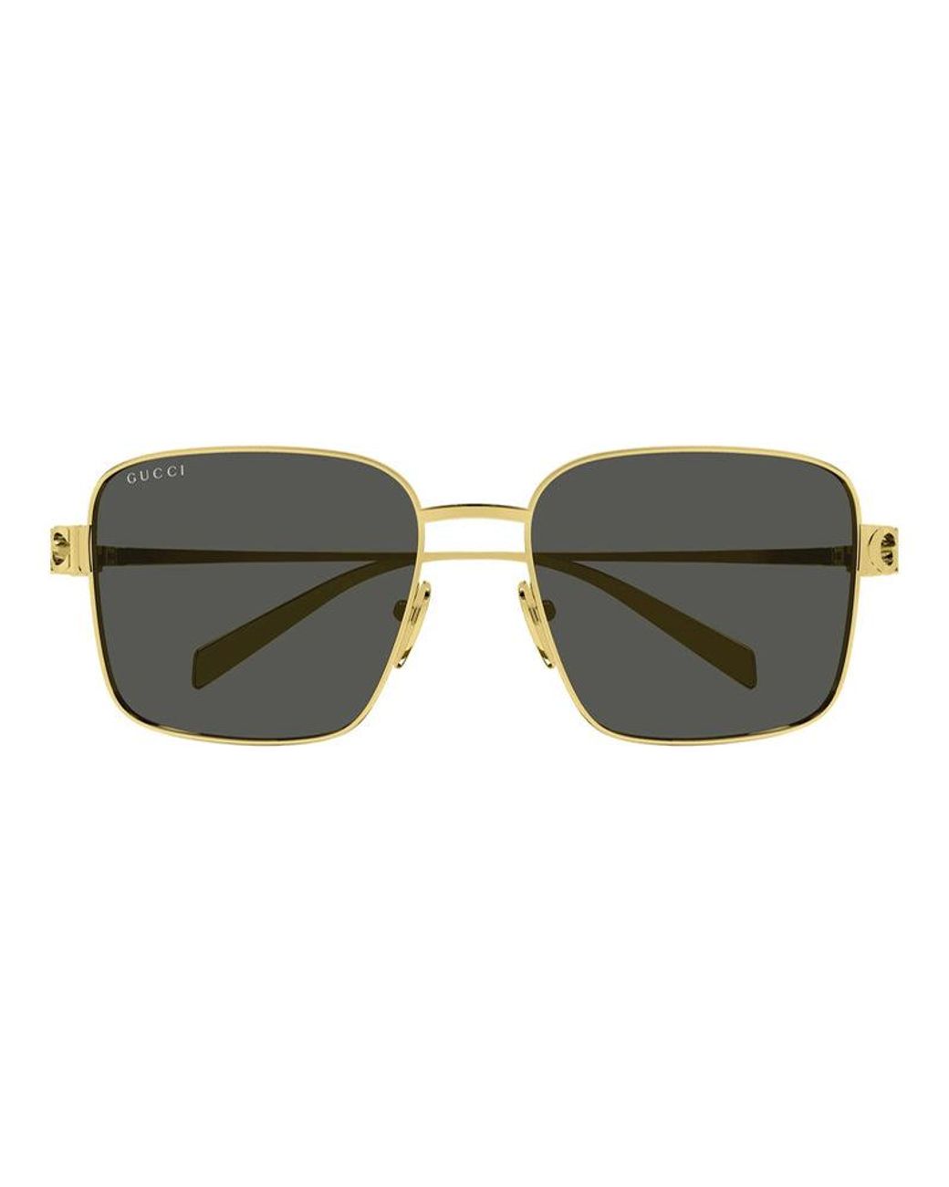 Gucci Metallic Sunglasses Square Full Rim, Shiny Frame And Lens Gg1937S001