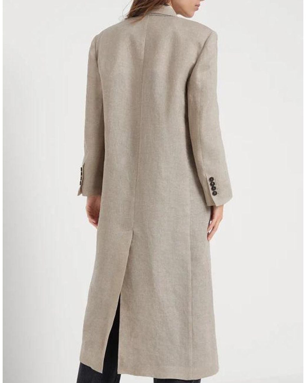 Brunello Cucinelli Natural Linen Double Breasted Dress