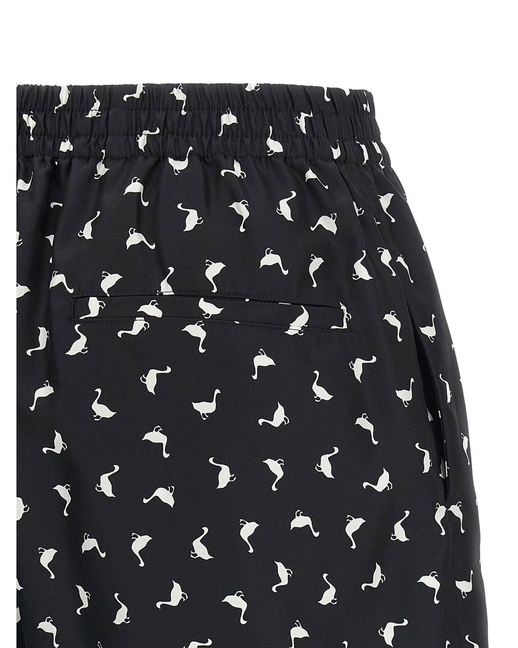 Moschino Black Printed Silk Twill Shorts