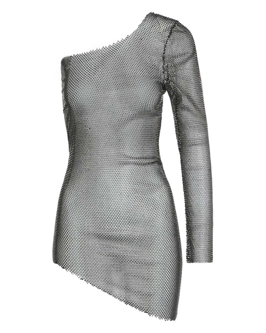 Santa Brands Gray Mesh Dress With Rhinestones Other Fibers