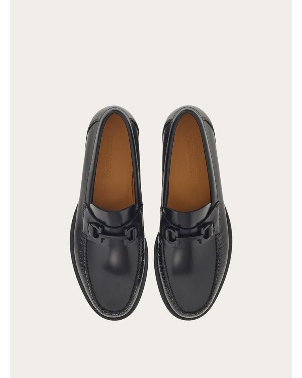 Ferragamo White Calf Leather Loafers for men