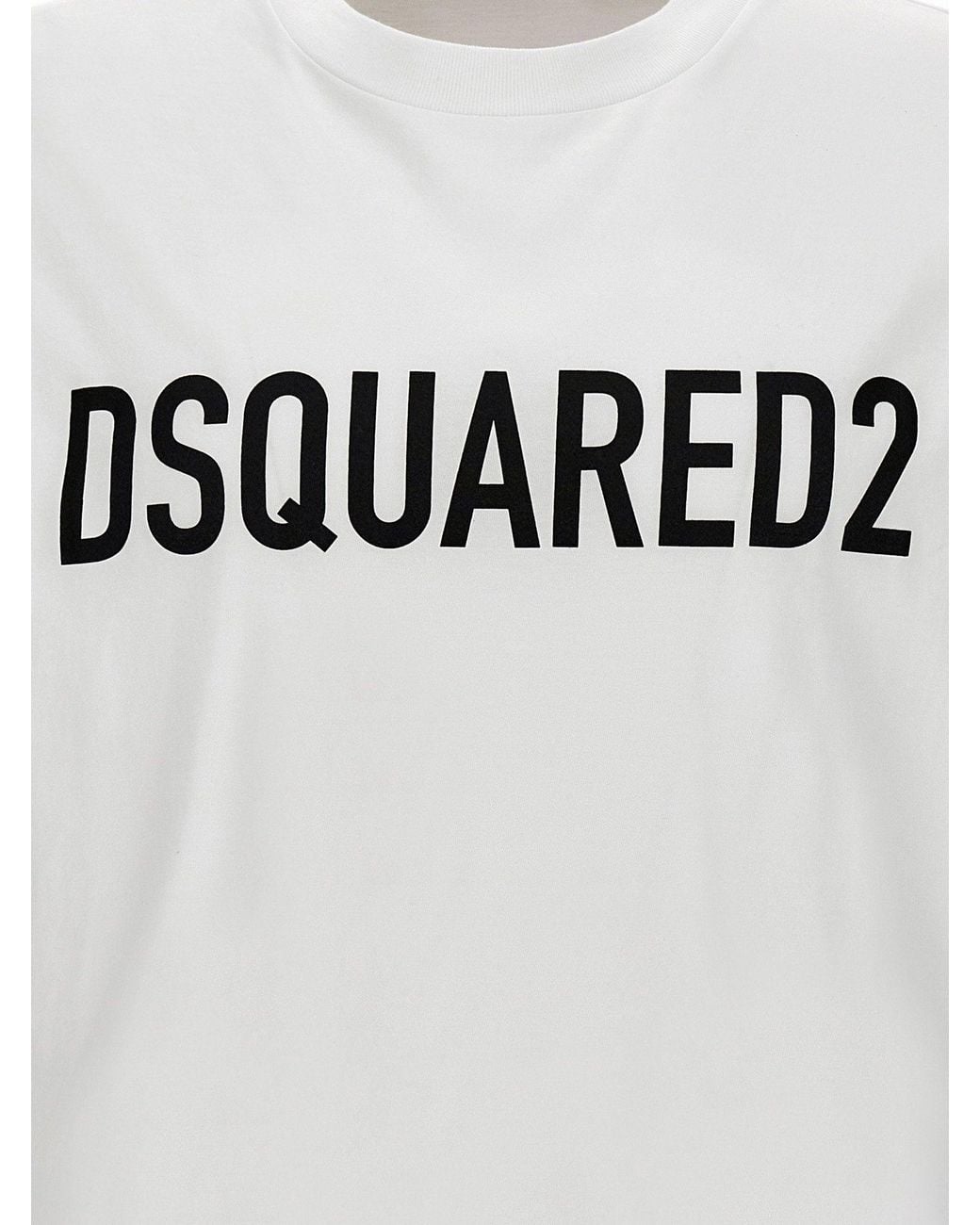 DSquared² Gray Logo-Print Cotton T-Shirt for men