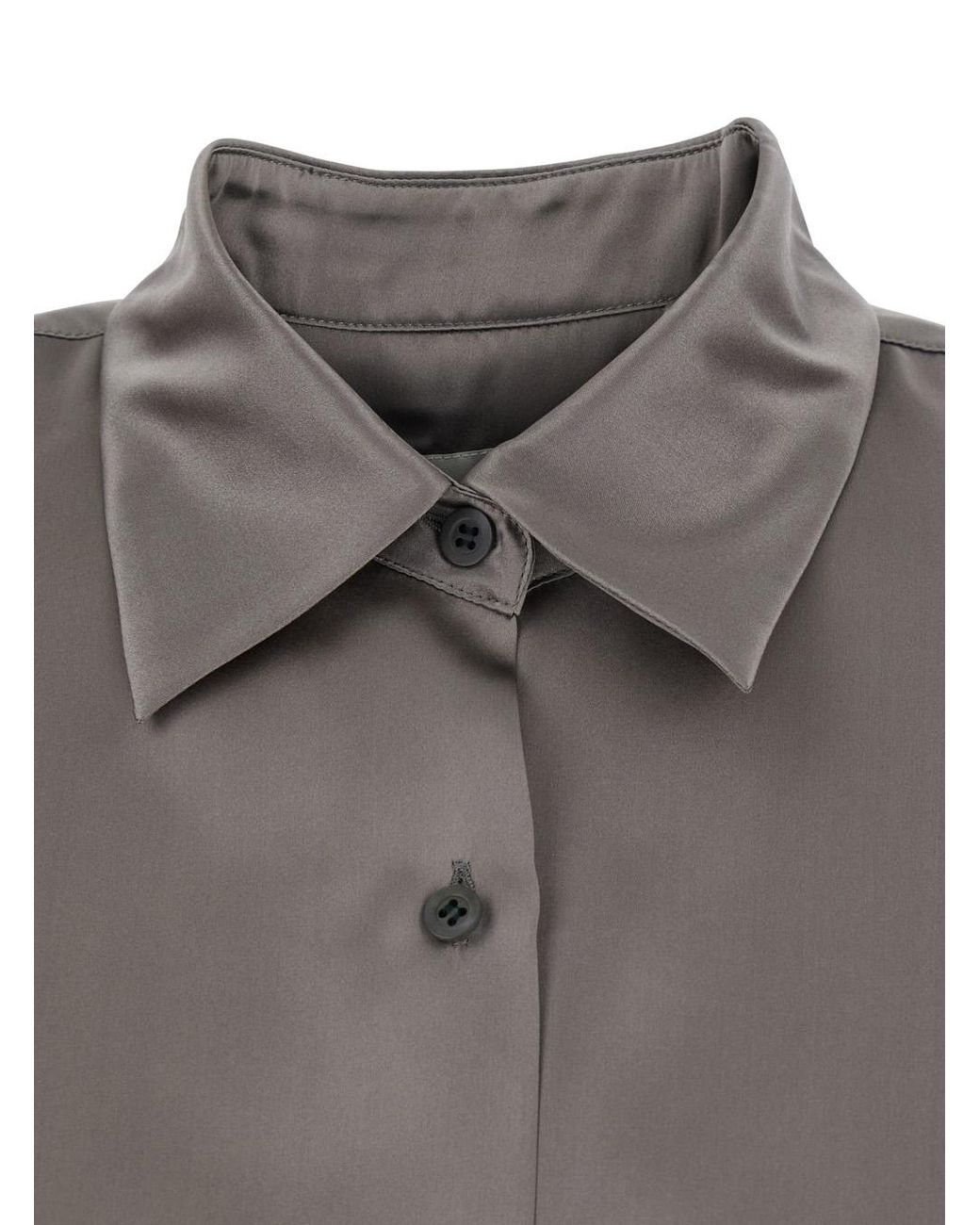 Dries Van Noten Gray Shirt Casia Cotton Blouses