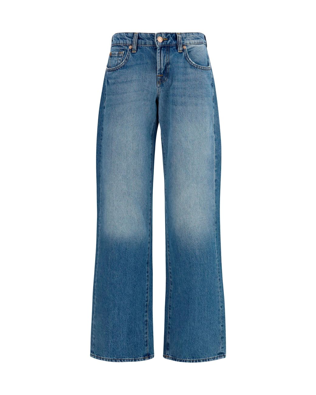 7 For All Mankind Blue Jeans Straight-Leg Cotton