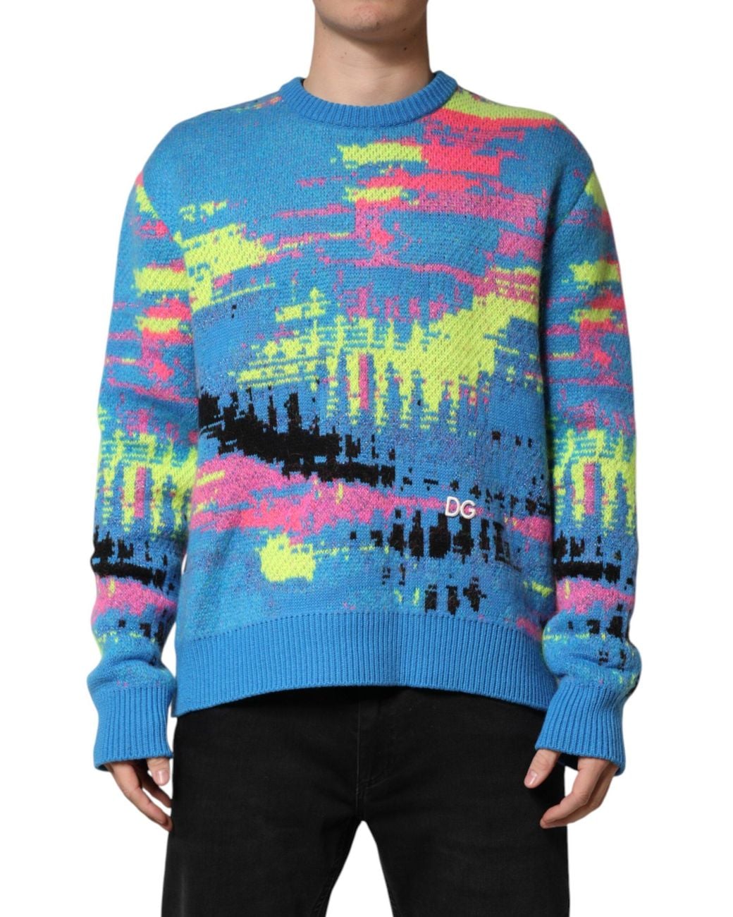 Dolce & Gabbana Blue Crew Neck Pullover Sweater Clothing for men