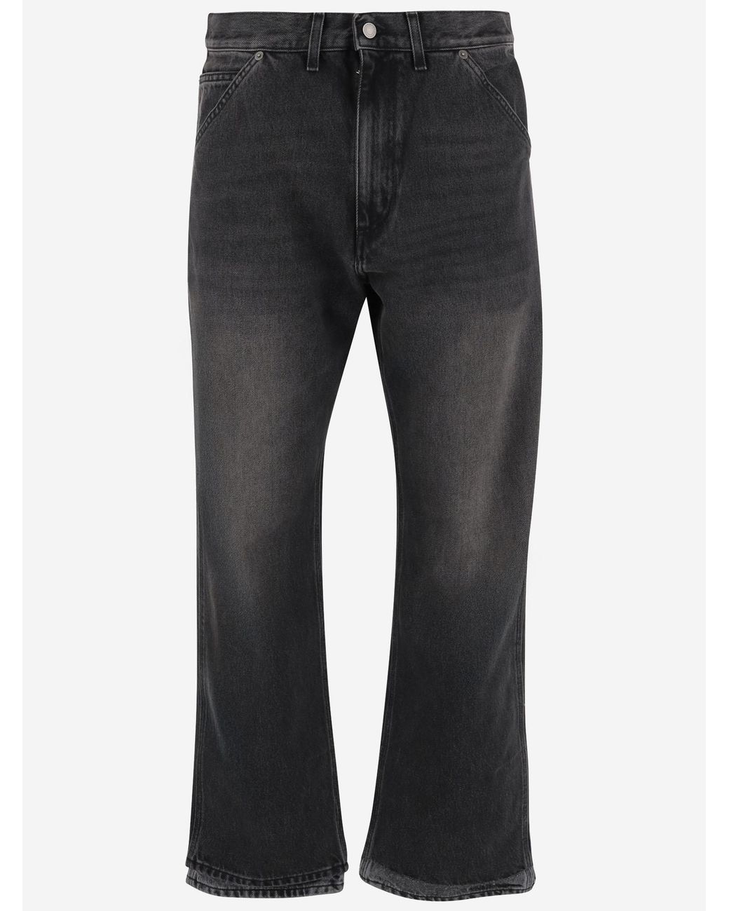 Haikure Gray Washed Cotton Jeans Trousers for men