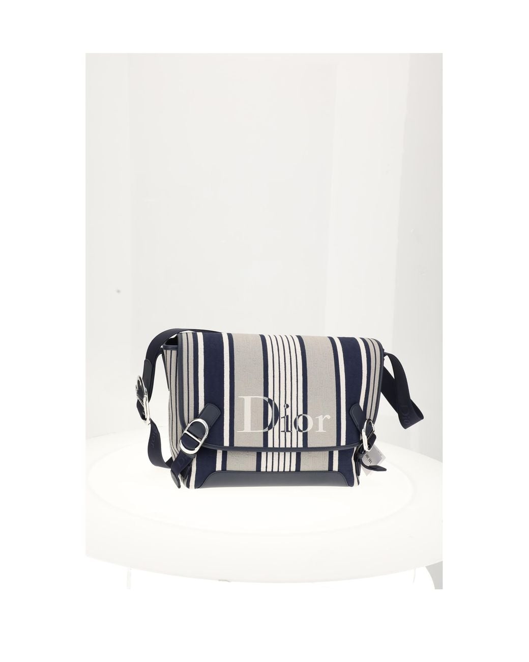 Dior White Shoulder Bag Jet Flap Messenger- Calf Leather (Bos Taurus) for men